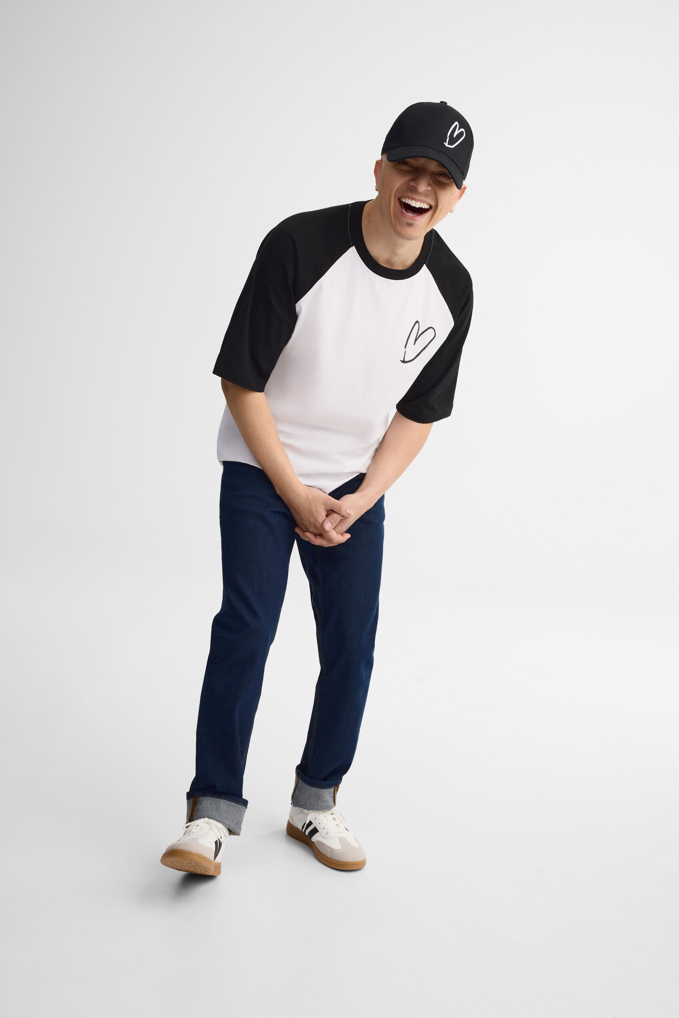 T-shirt col rond imprimé - Adulte unisexe && BLANC/NOIR
