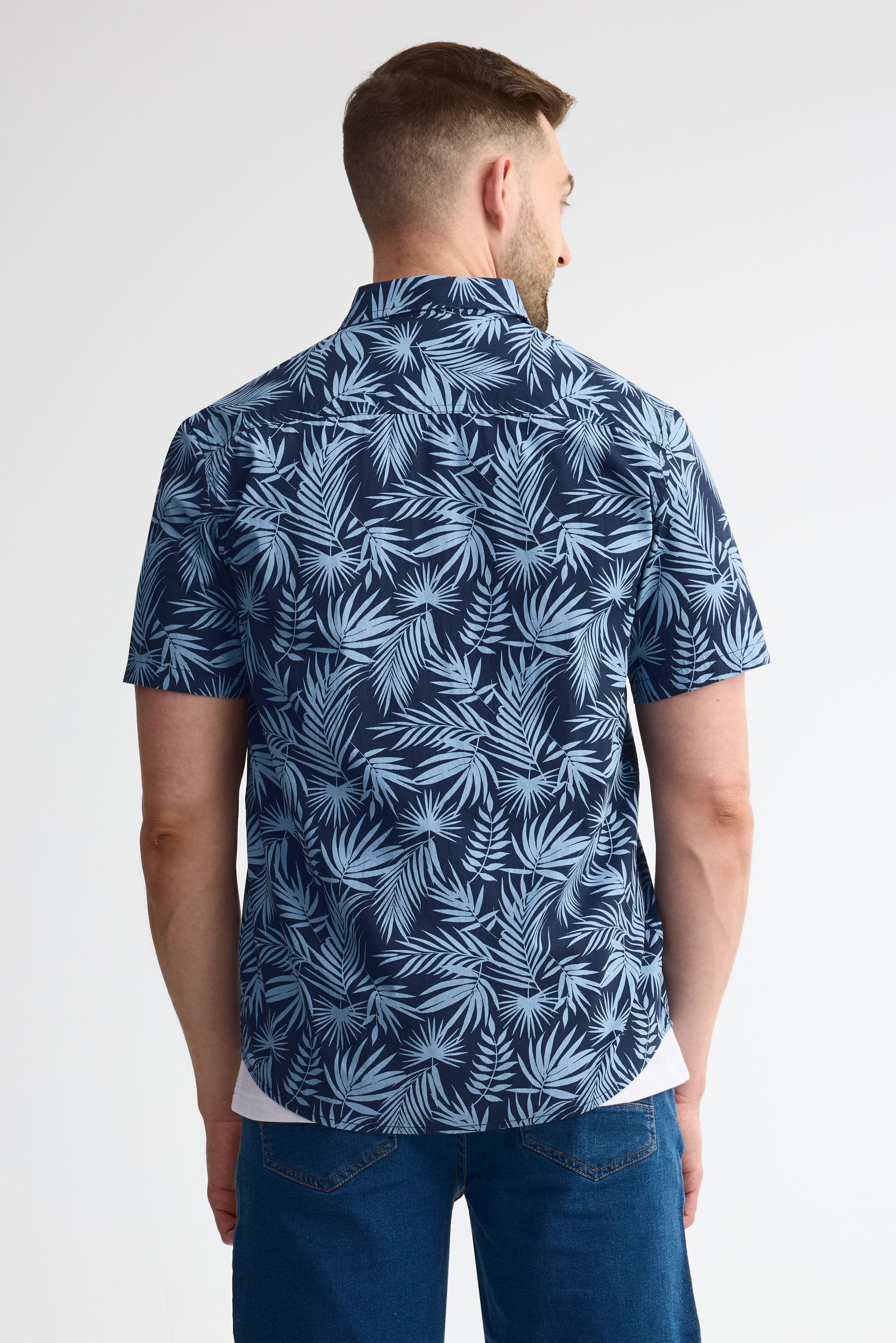 Chemise à manches courtes en coton - Homme && MARIN/MULTI