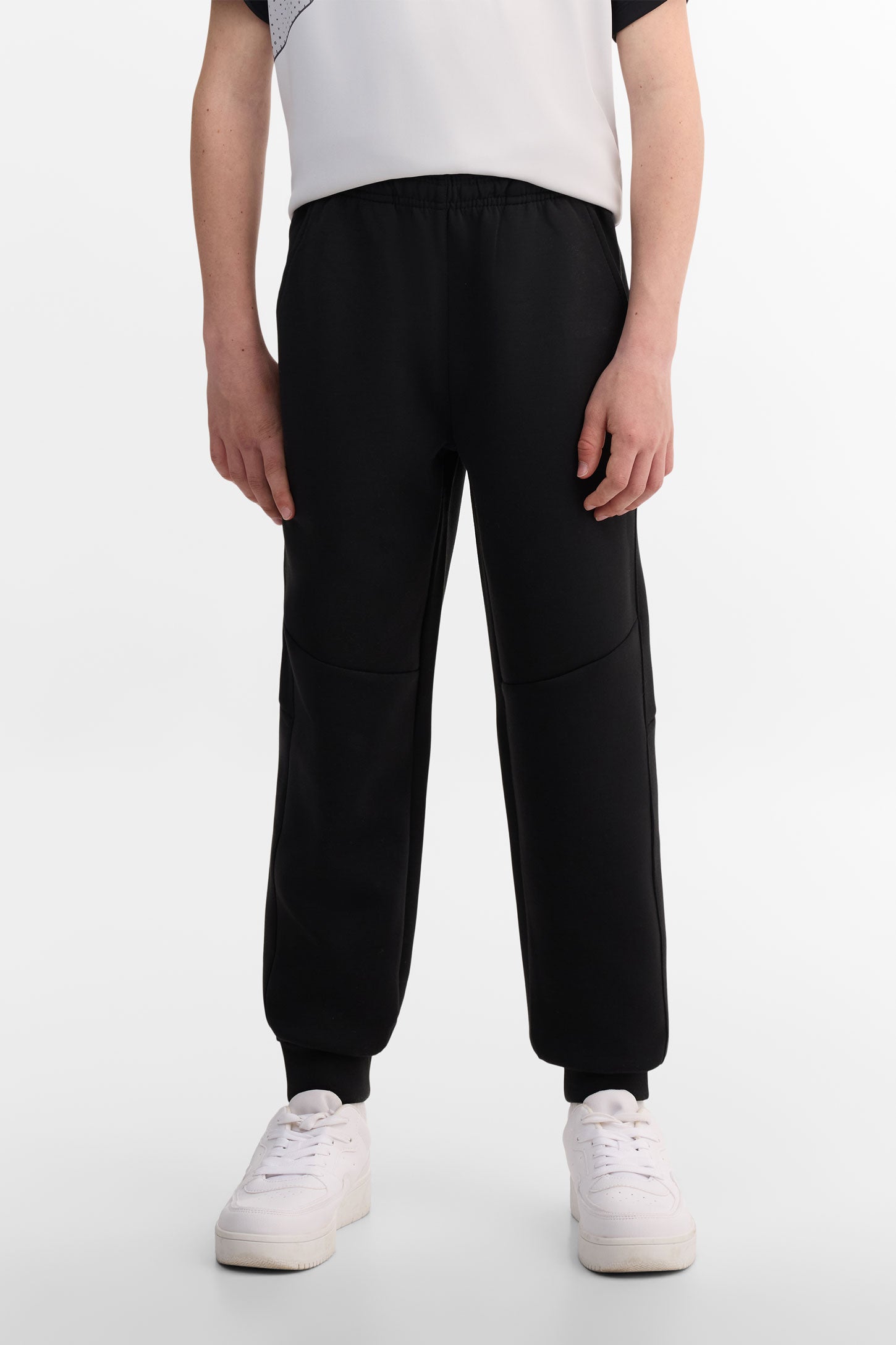Pantalon jogger coton ouaté - Ado garçon && NOIR