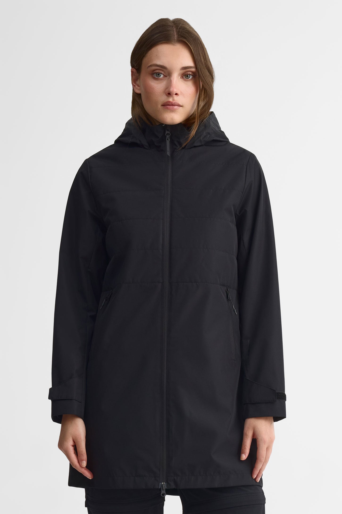 Manteau à capuchon imperméable - Femme && NOIR
