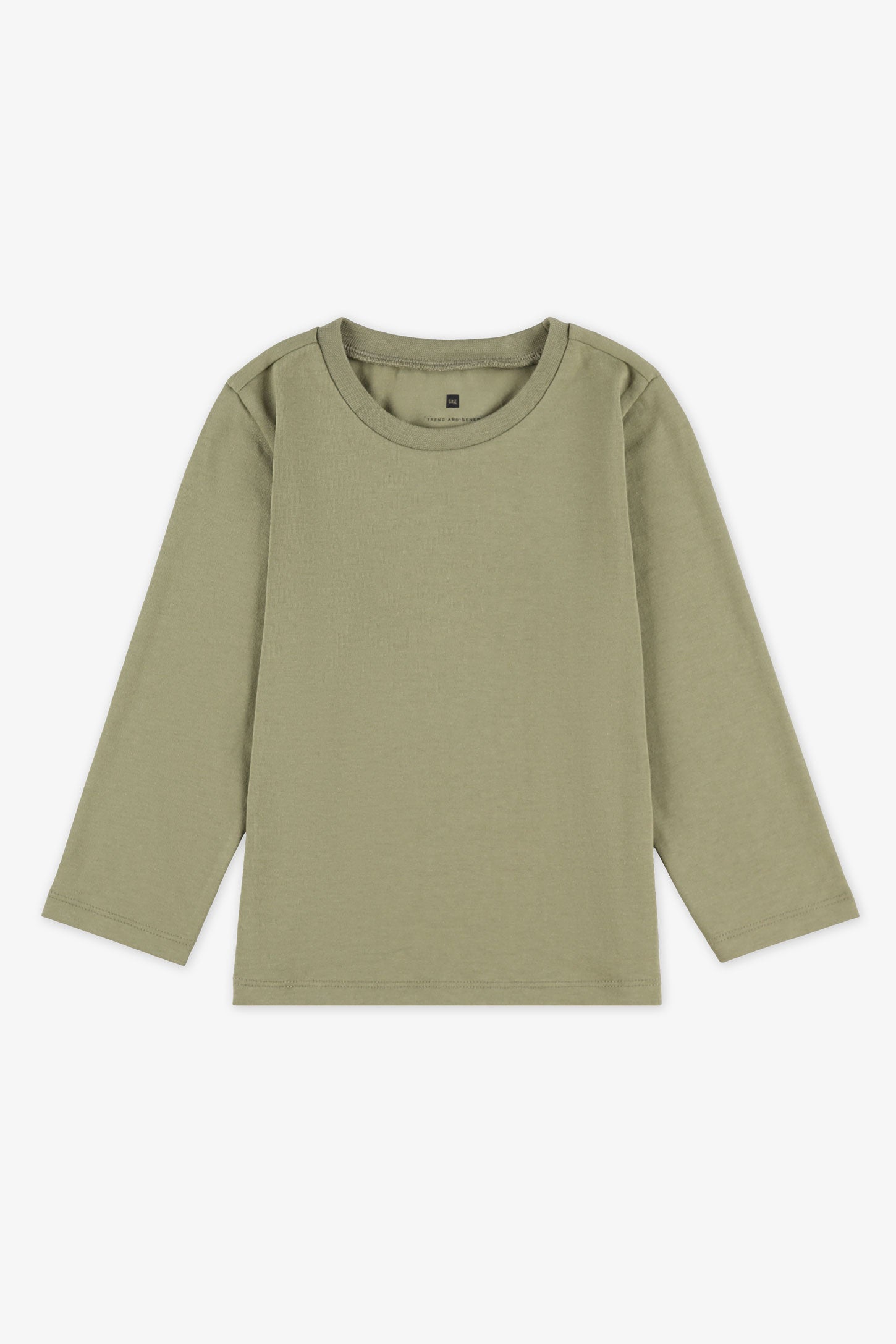 Chandail col rond manches longues, 2T-3T - Bébé garçon && KAKI