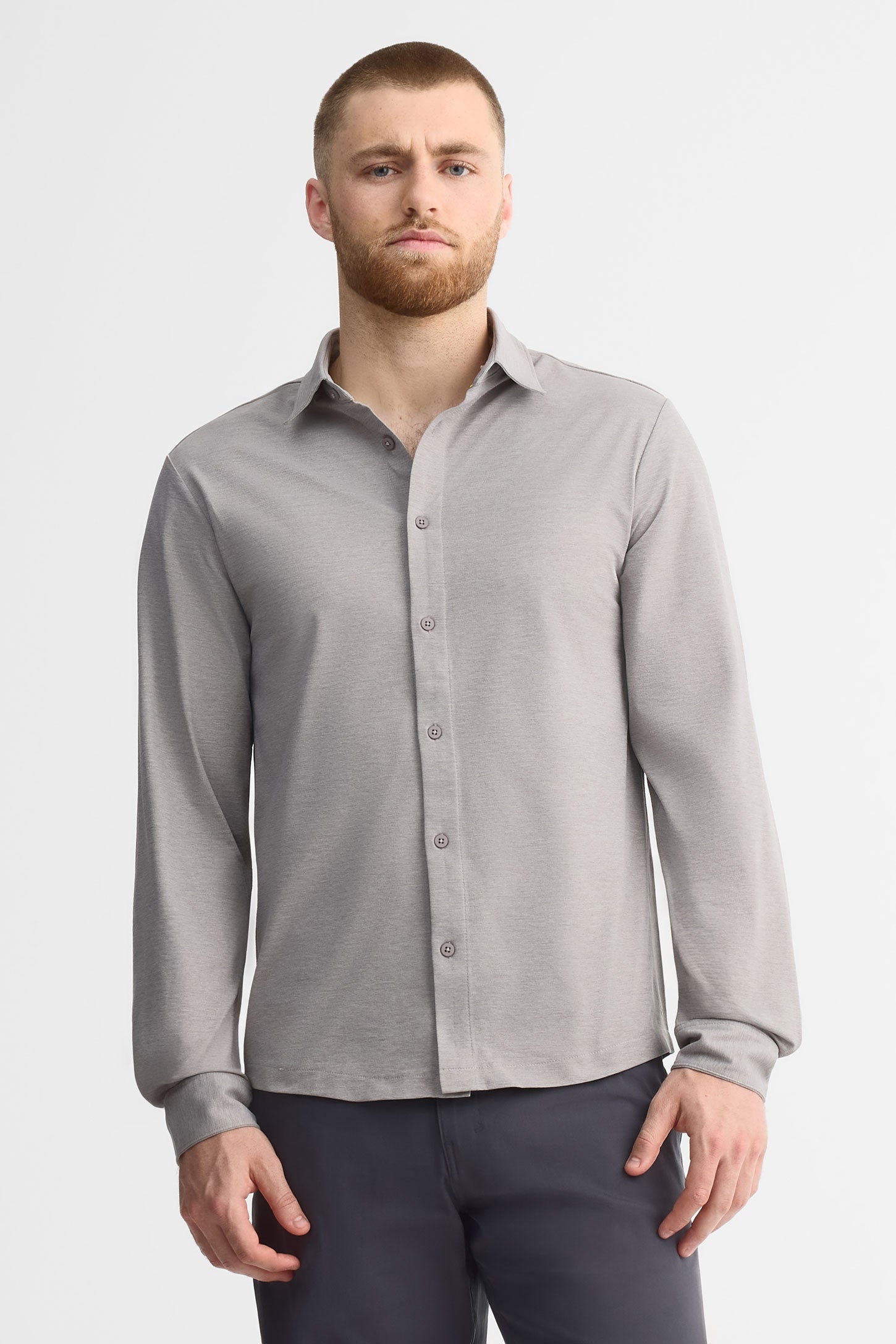 Chemise manches longues - Homme && GRIS MIXTE