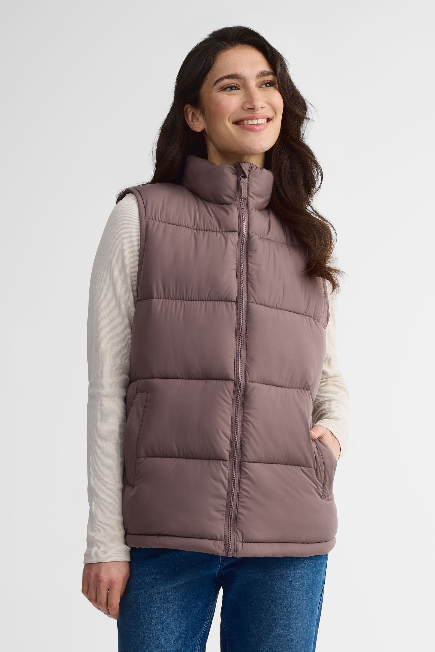 Veste matelassée sans manches - Femme && PRUNE