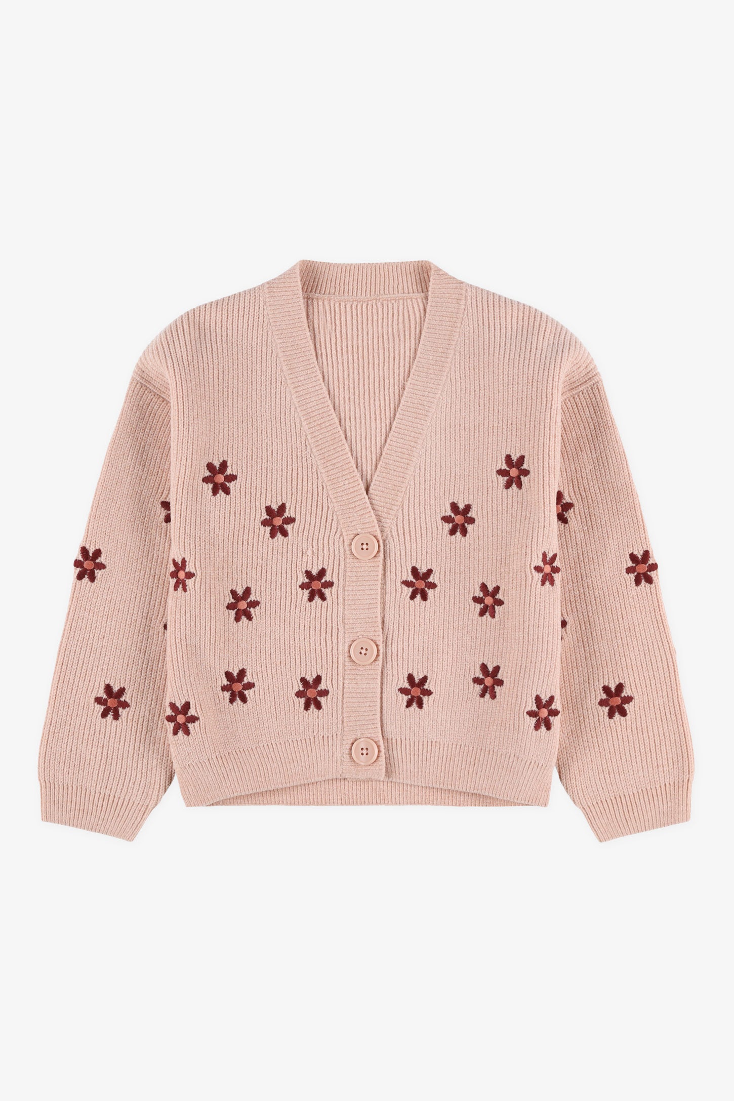 Cardigan en tricot - Enfant fille && ROSE MULTI
