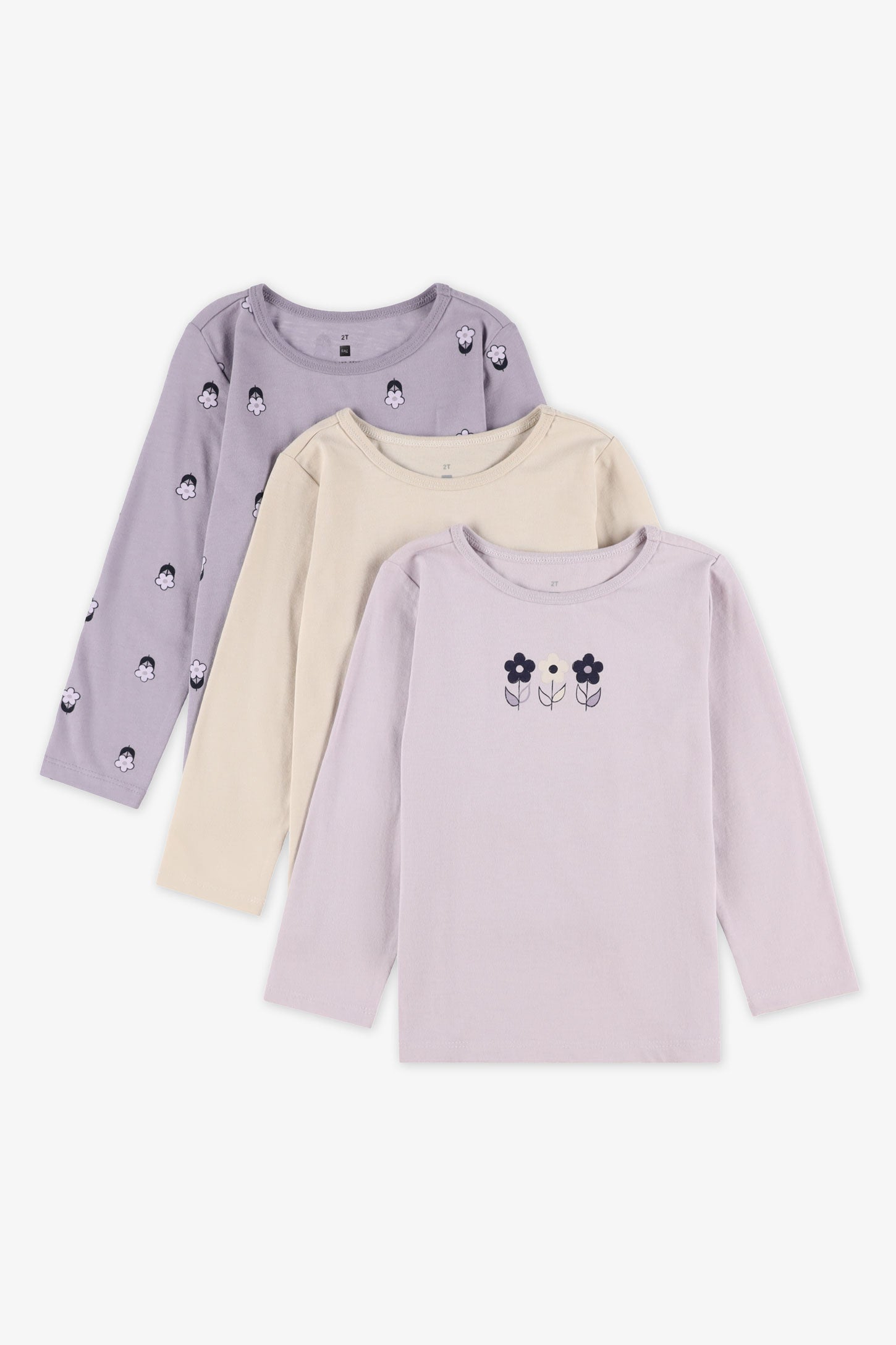 Lot de 3 chandails manches longues coton - Bébé fille && LILAS