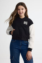 Veste ouatée style baseball - Ado fille && NOIR