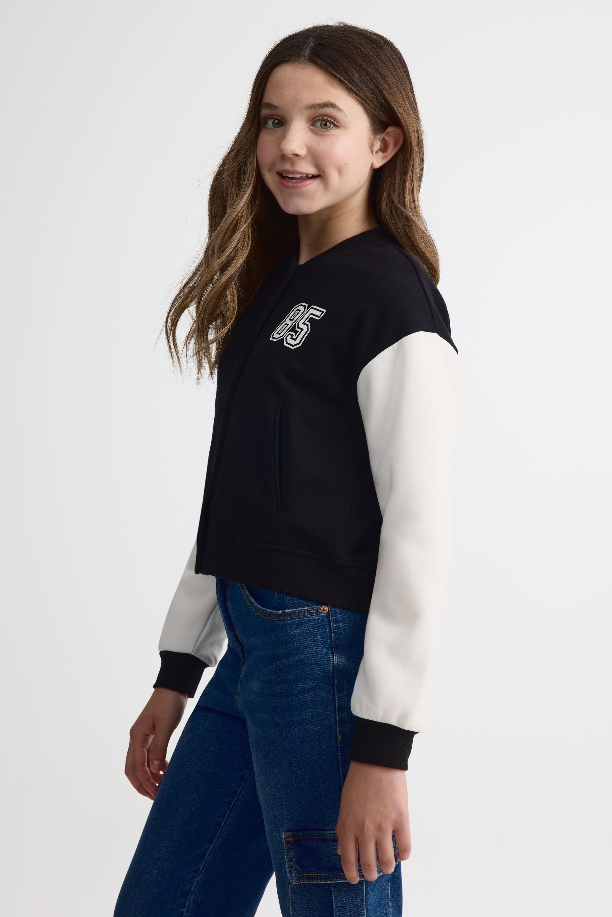 Veste ouatée style baseball - Ado fille && NOIR