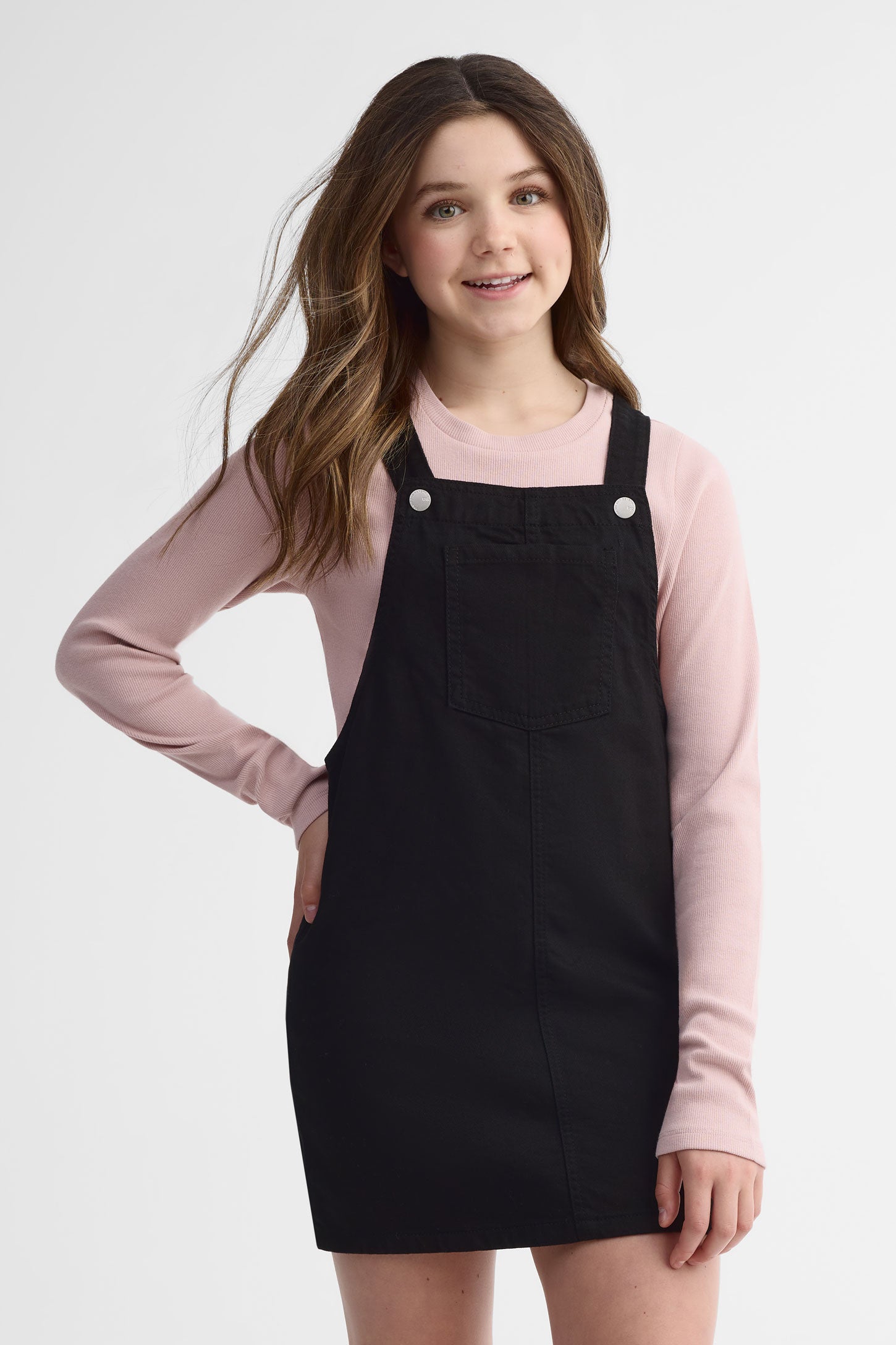 Robe-tablier en jeans - Ado fille && NOIR