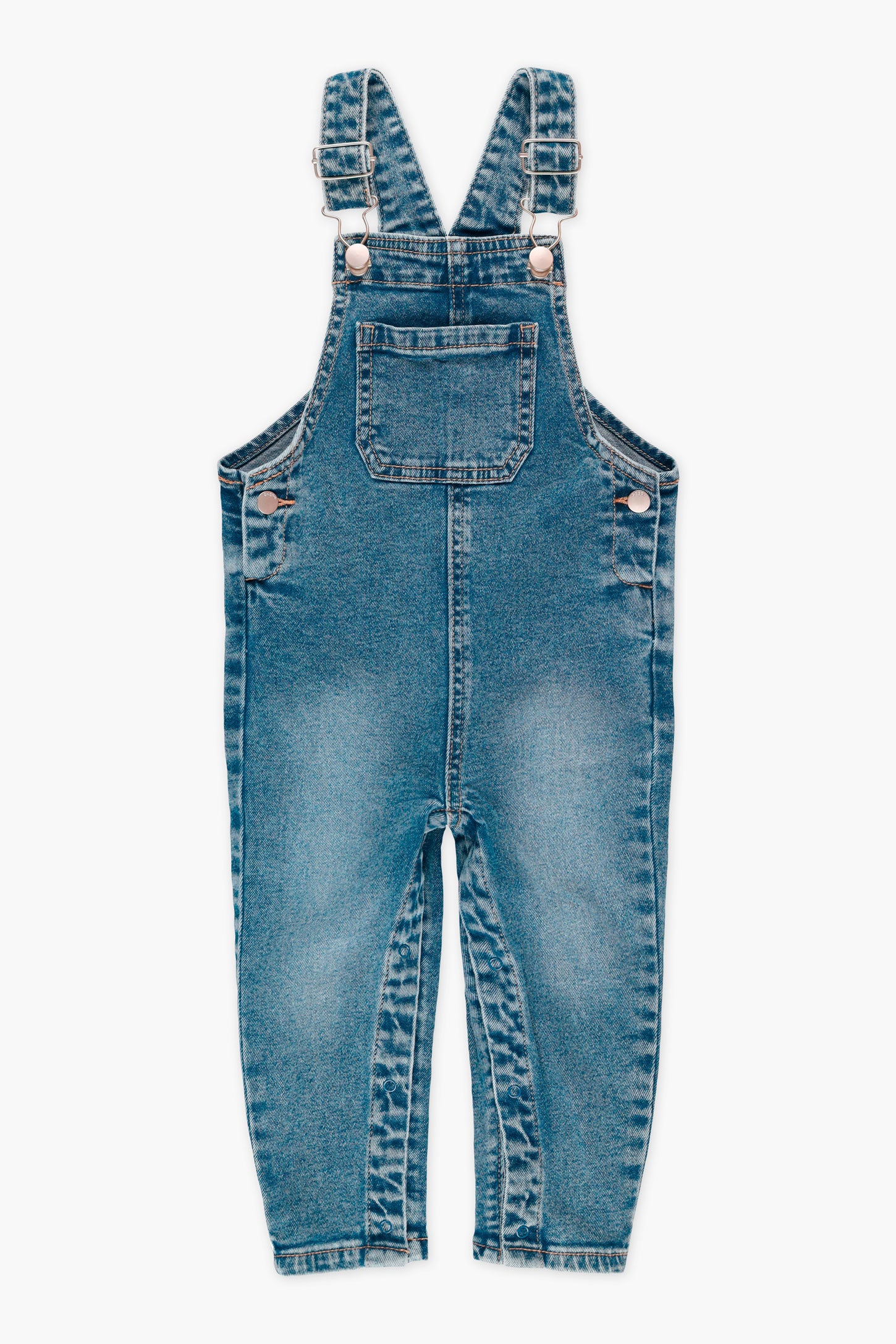 Salopette en jeans, 2T-3T - Bébé fille && DENIM MOYEN