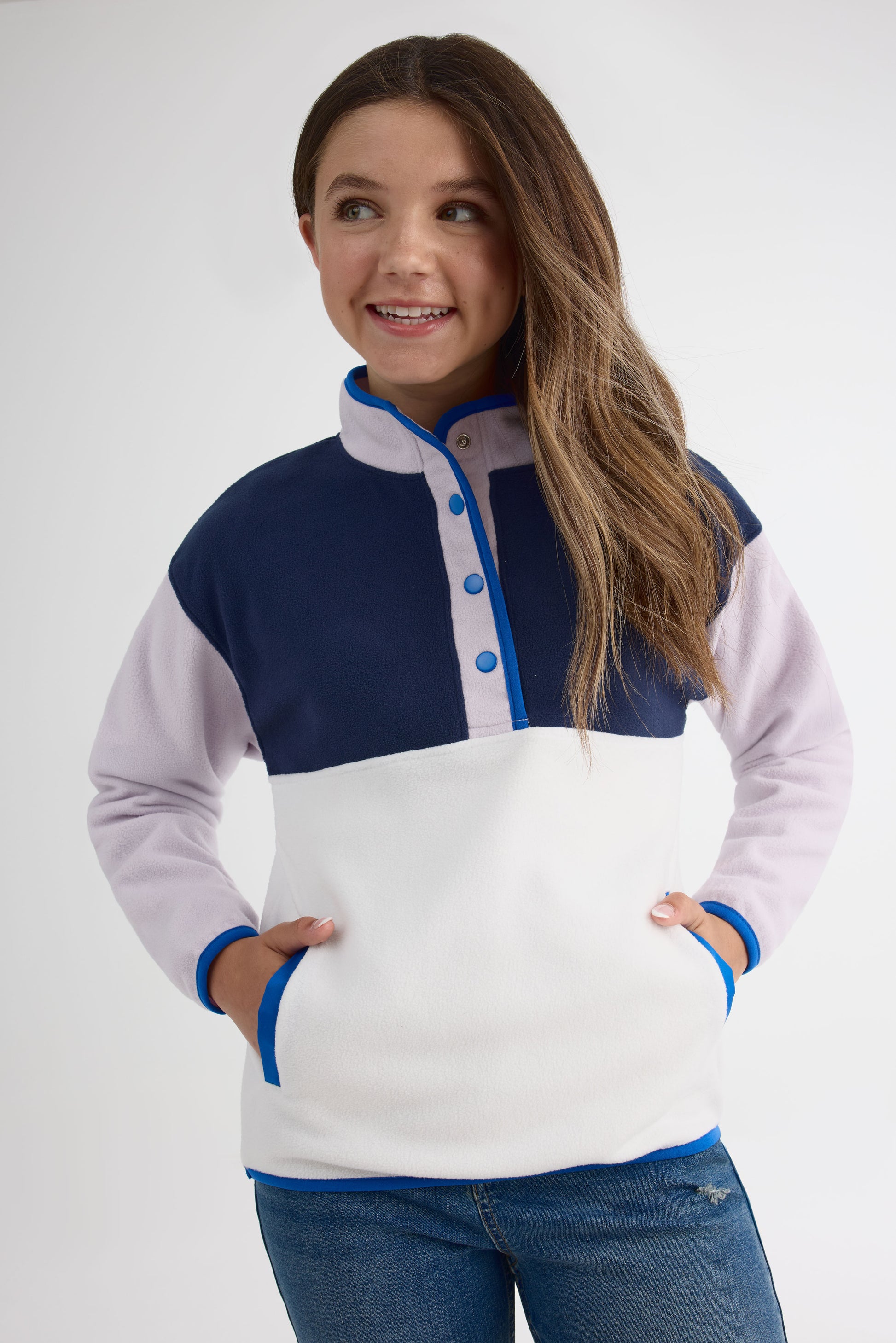 Chandail blocs de couleurs - Ado fille && LILAS