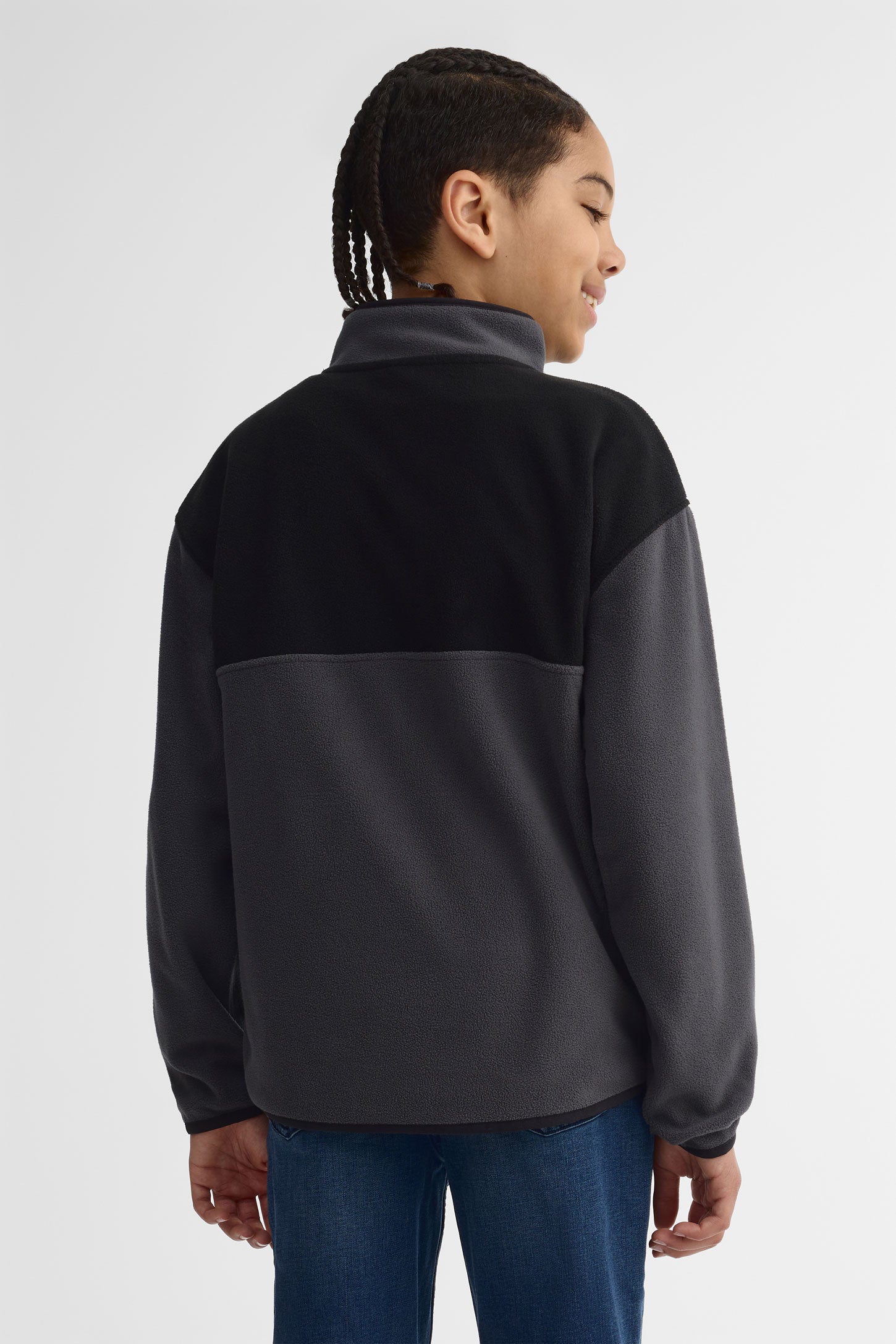 Chandail col montant micropolaire - Ado garçon && CHARBON