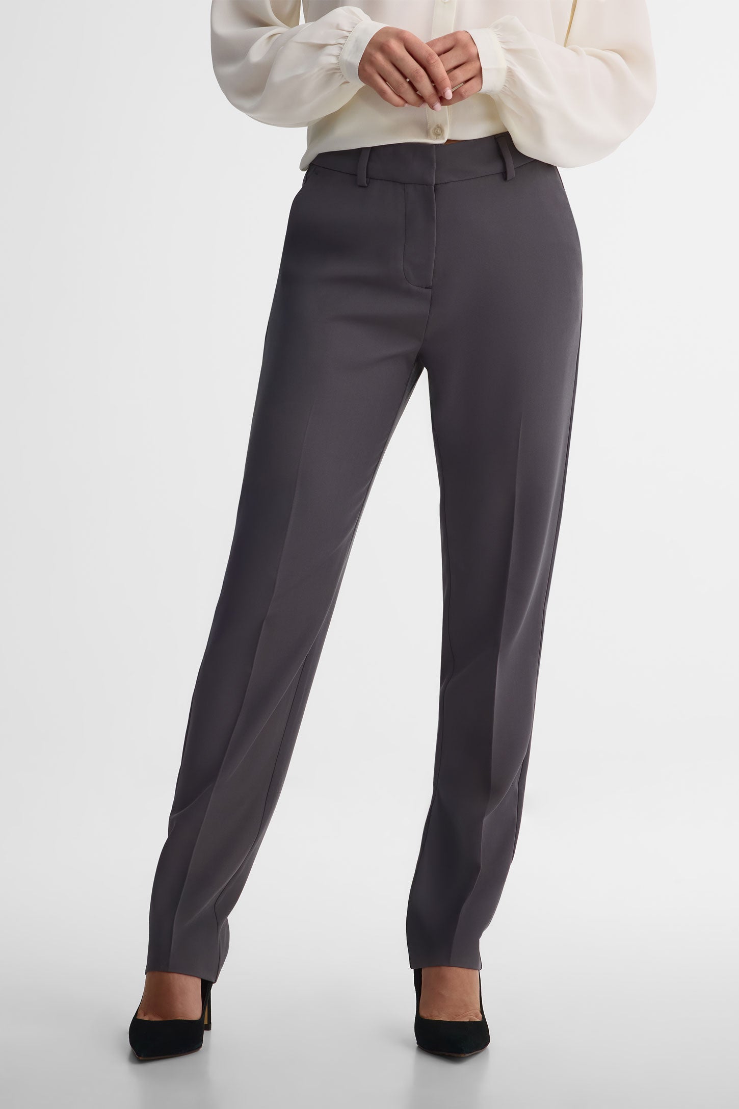 Pantalon jambe droite - Femme && CHARBON
