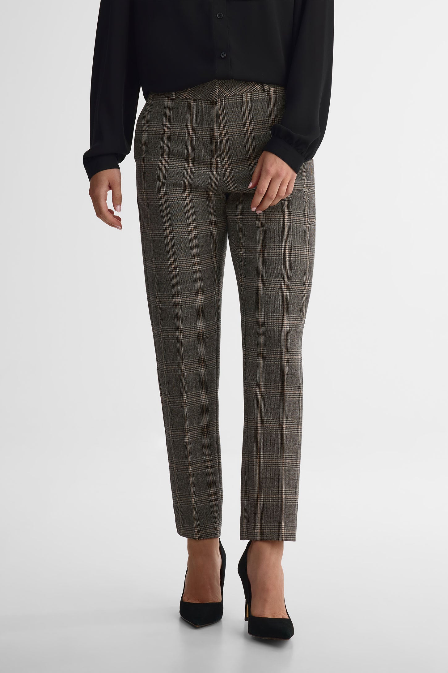 Pantalon jambe fuselée - Femme && BEIGE/MULTI