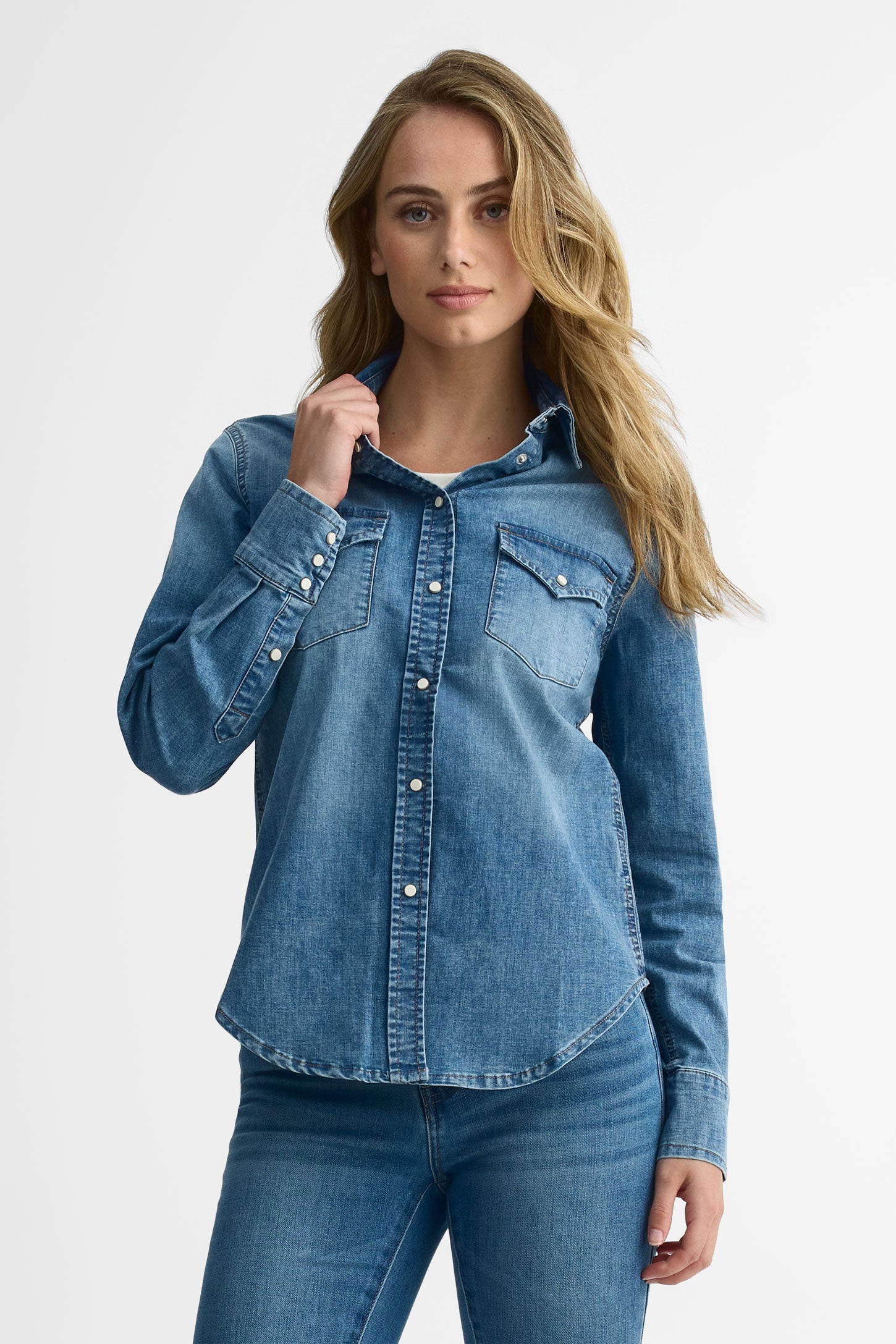 Chemisier en jeans style western Femme