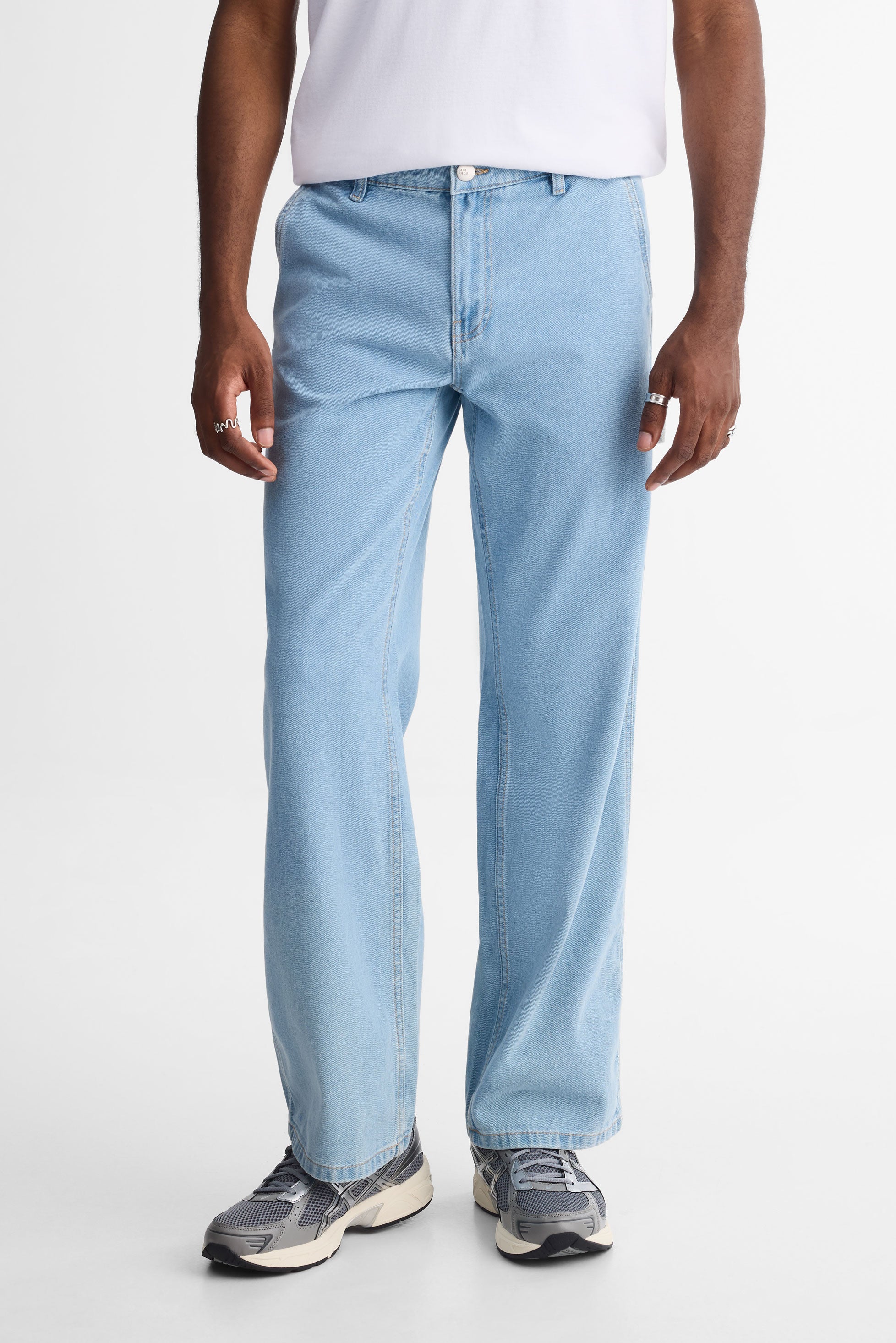 Jeans ''carpenter'' coupe droite - Homme && DENIM PALE