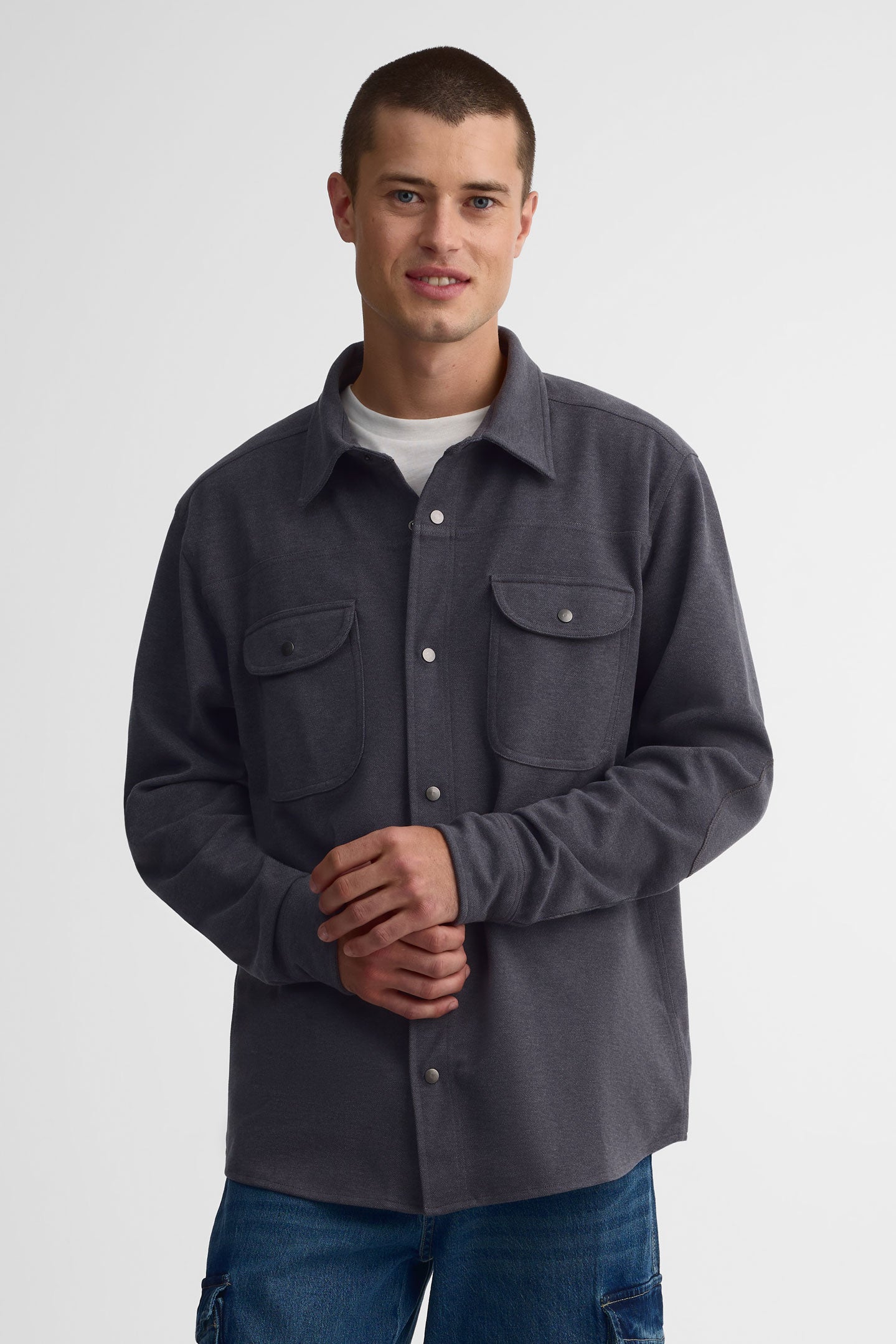Surchemise en twill brossé - Homme && CHARBON