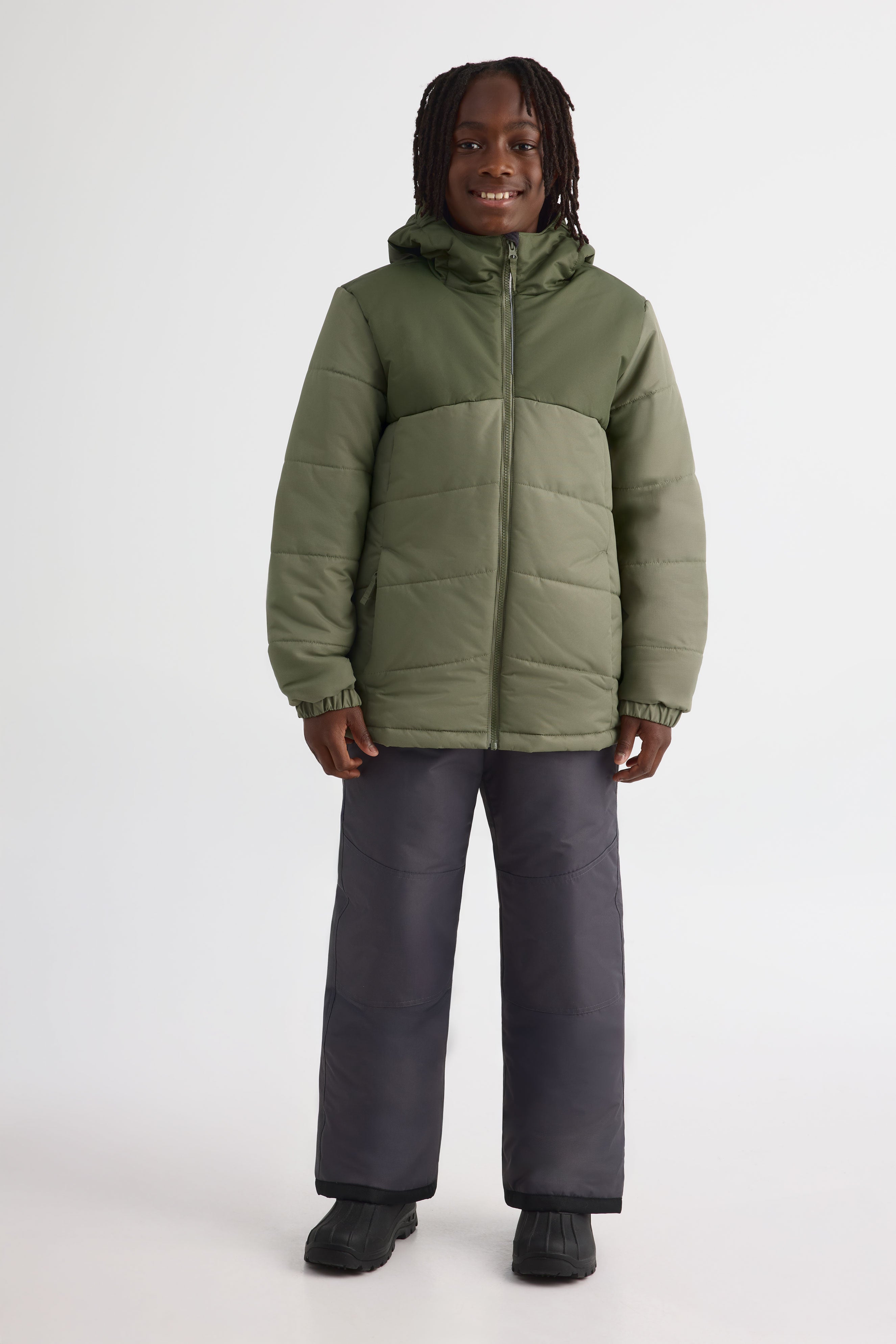 Manteau de neige avec capuchon - Ado garçon && KAKI