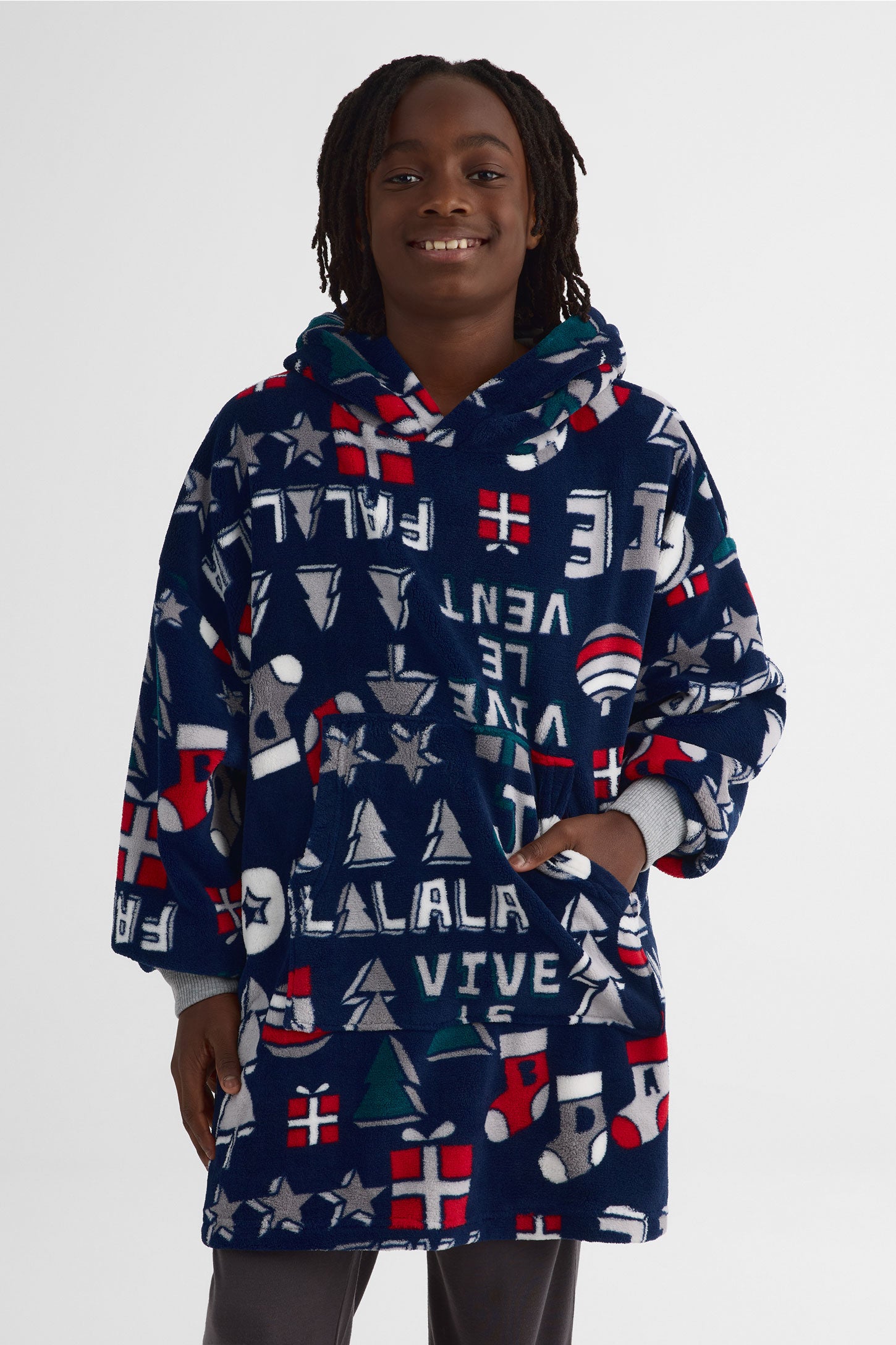 Chandail oversize à capuchon – Ado garçon && MARIN/MULTI