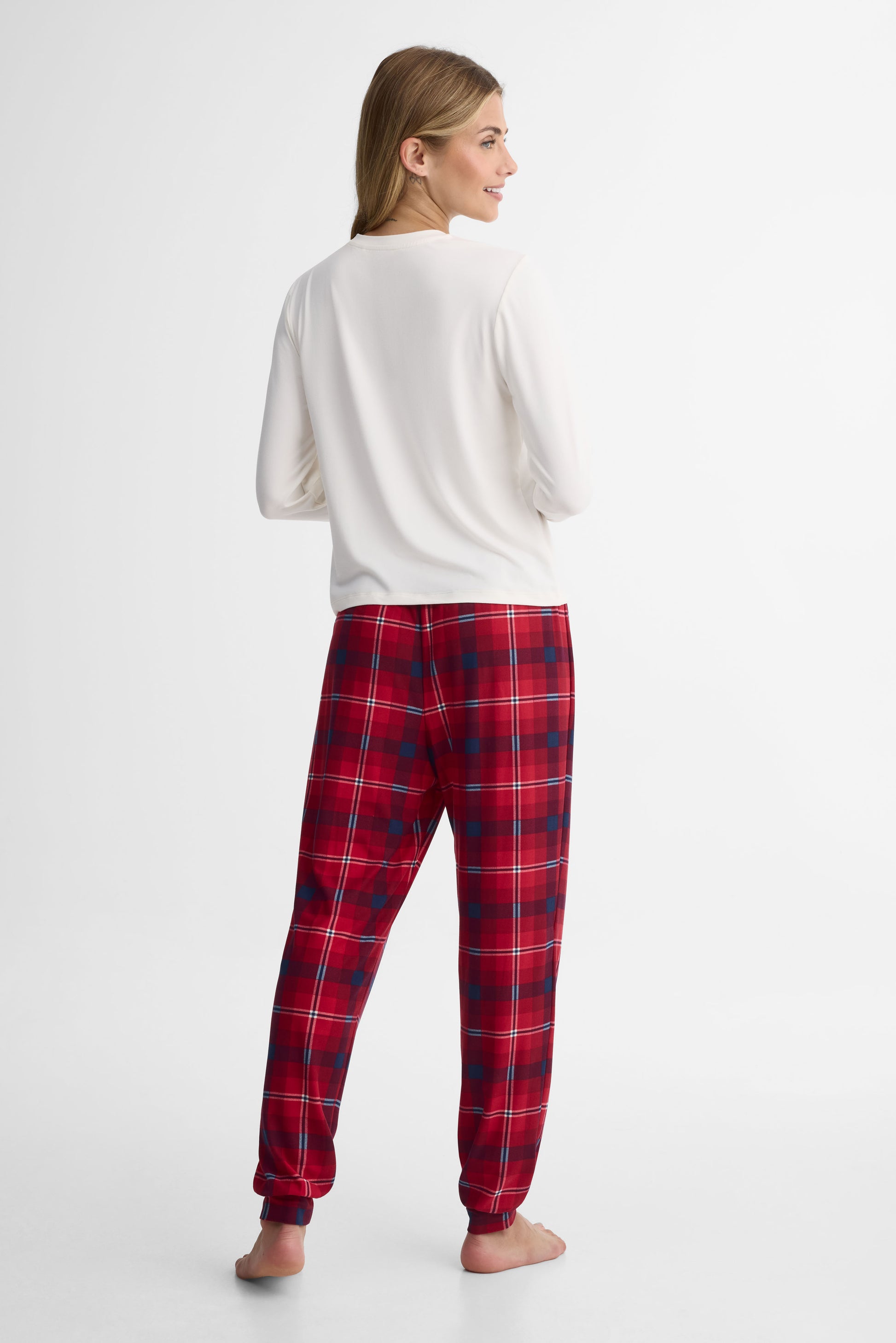 Ensemble pyjama graphique – Femme && BLANC CASSÉ