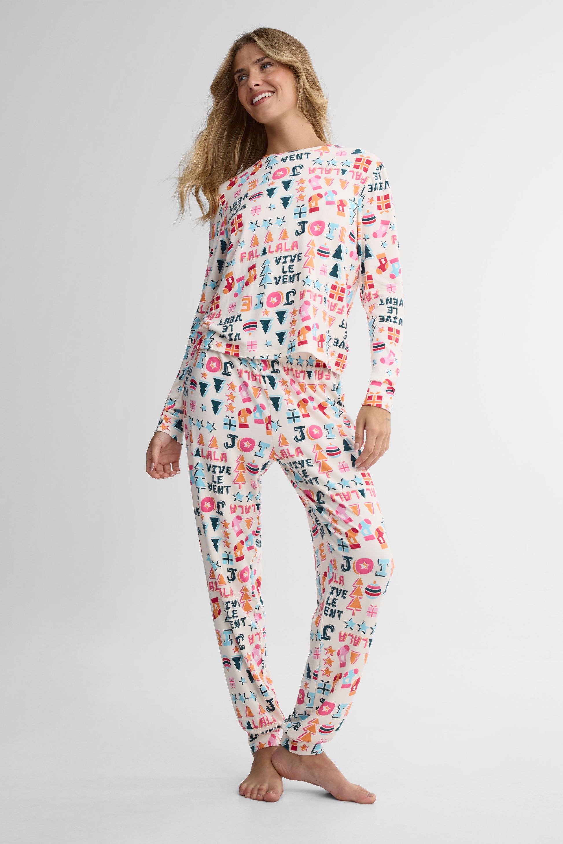 Ensemble pyjama graphique – Femme && BLANC CASSÉ/MULTI