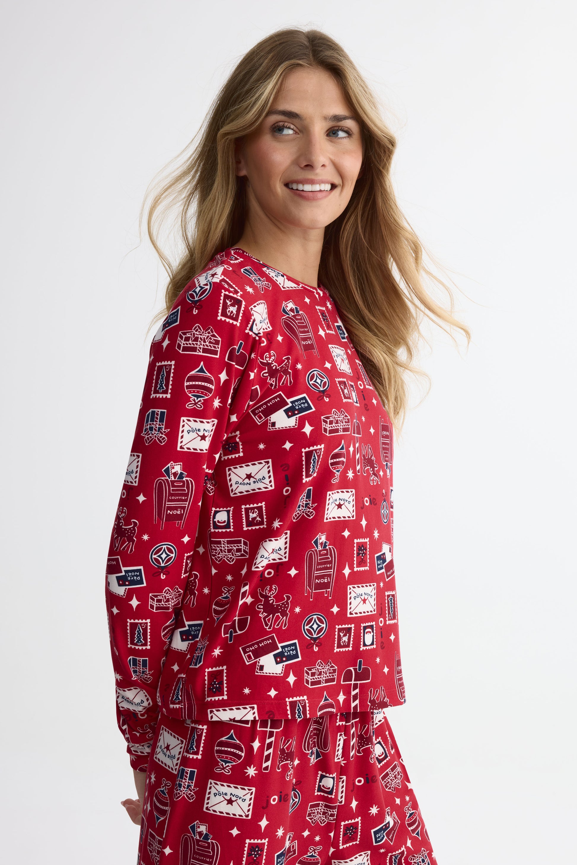 Ensemble pyjama graphique – Femme && ROUGE/MULTI