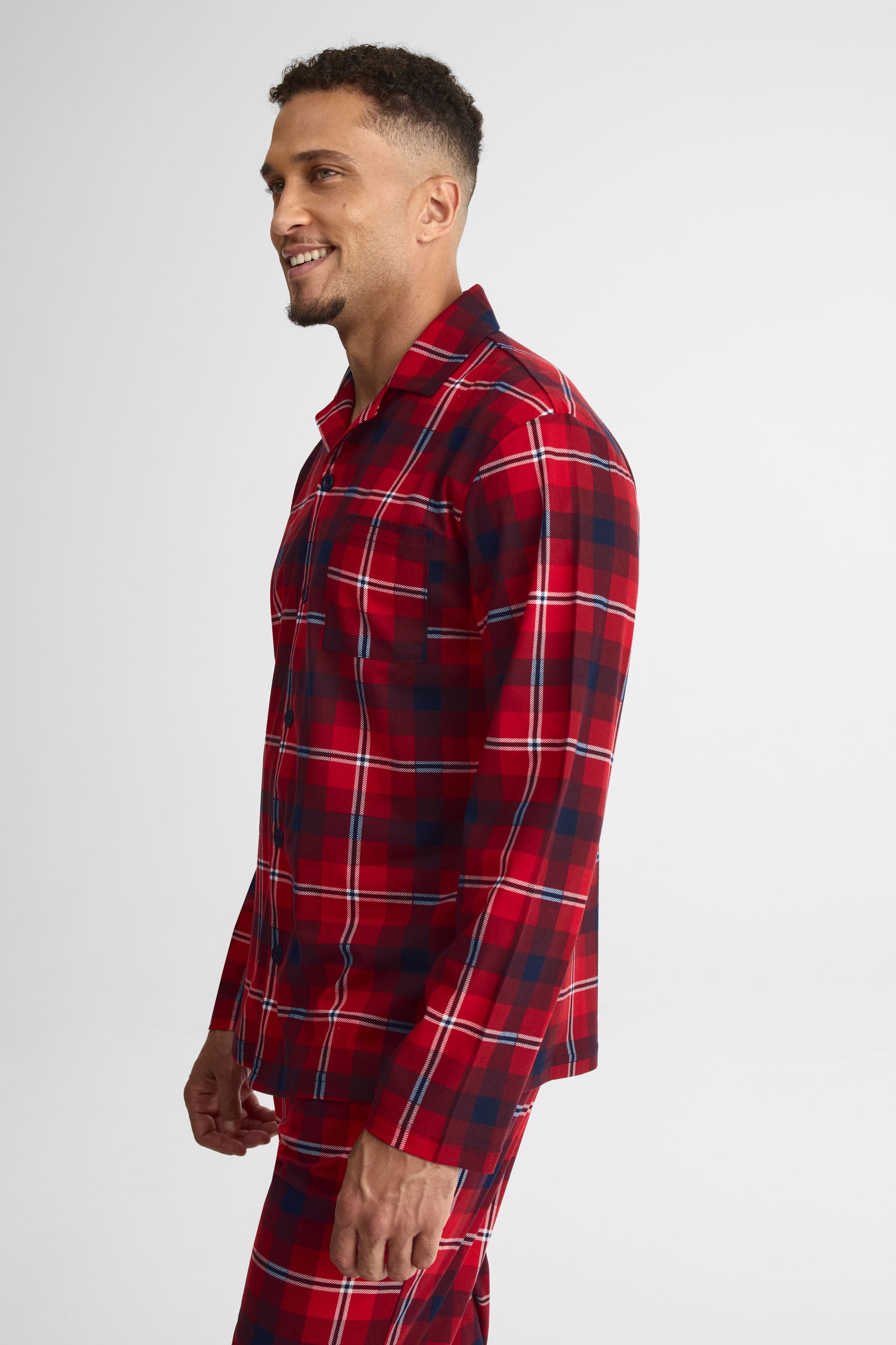 Pyjama 2 pièces flanelle imprimé – Homme && ROUGE/MULTI