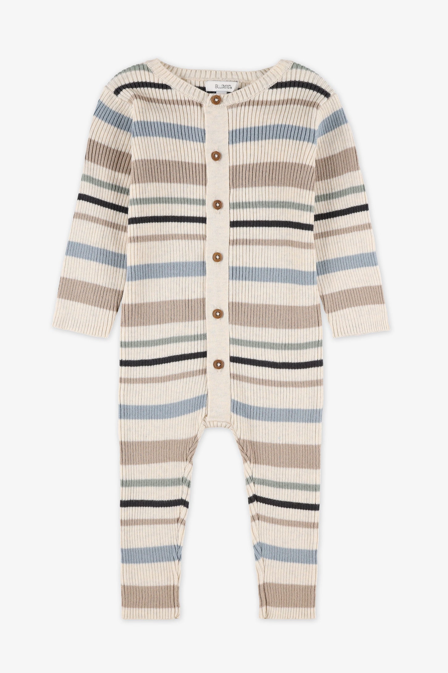 Barboteuse rayée en coton - Bébé garçon && BLANC CASSÉ MIX