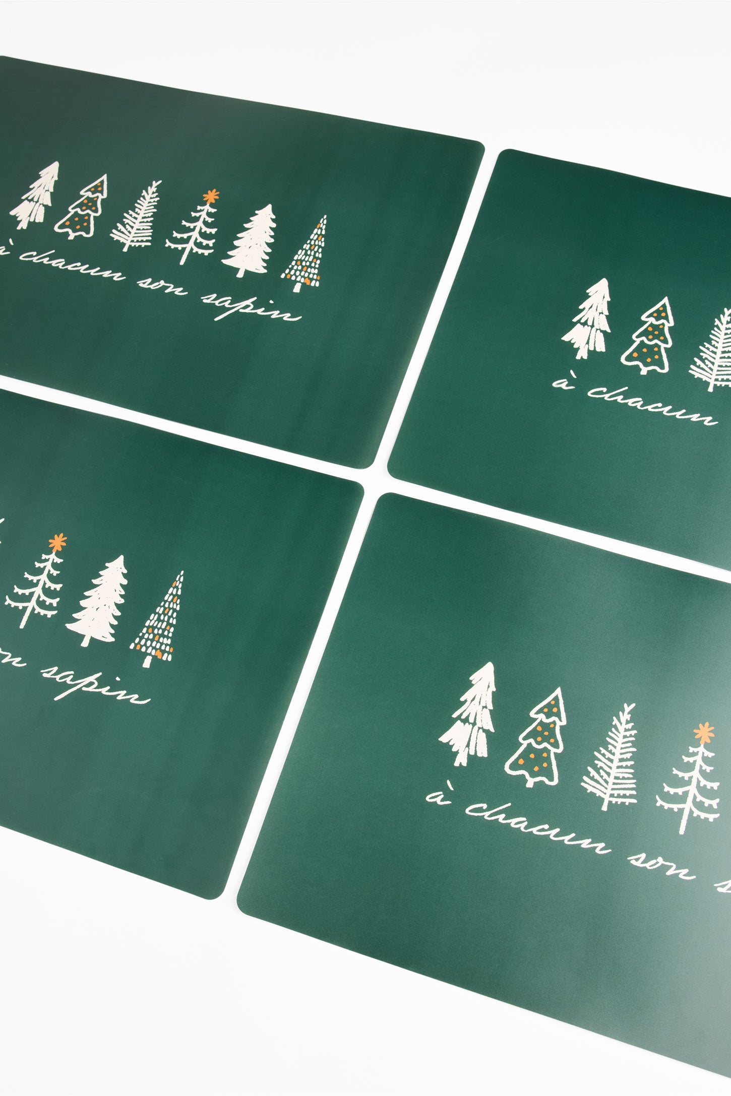 Napperon imprimé en plastique - 6 unités && VERT FORET