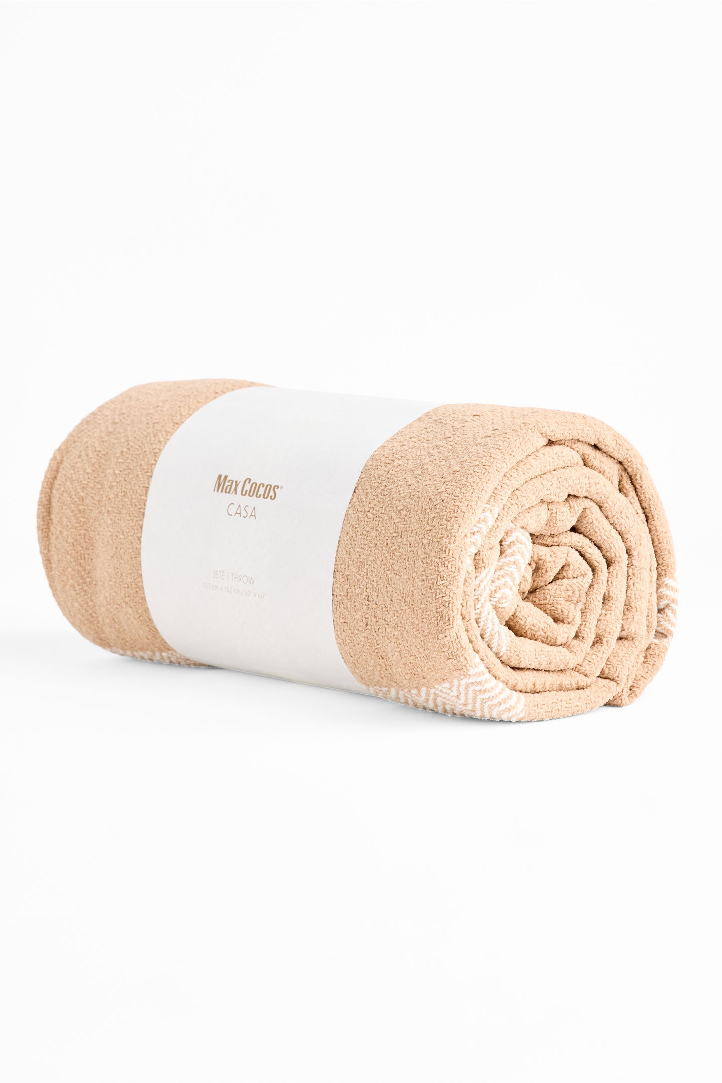 Jeté imprimé carreaux avec frange && BRONZÉ