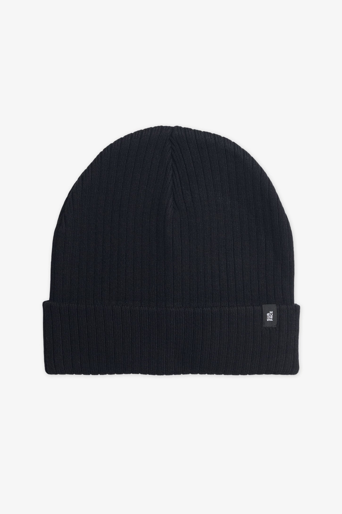 Tuque en tricot épais avec revers – Homme && NOIR