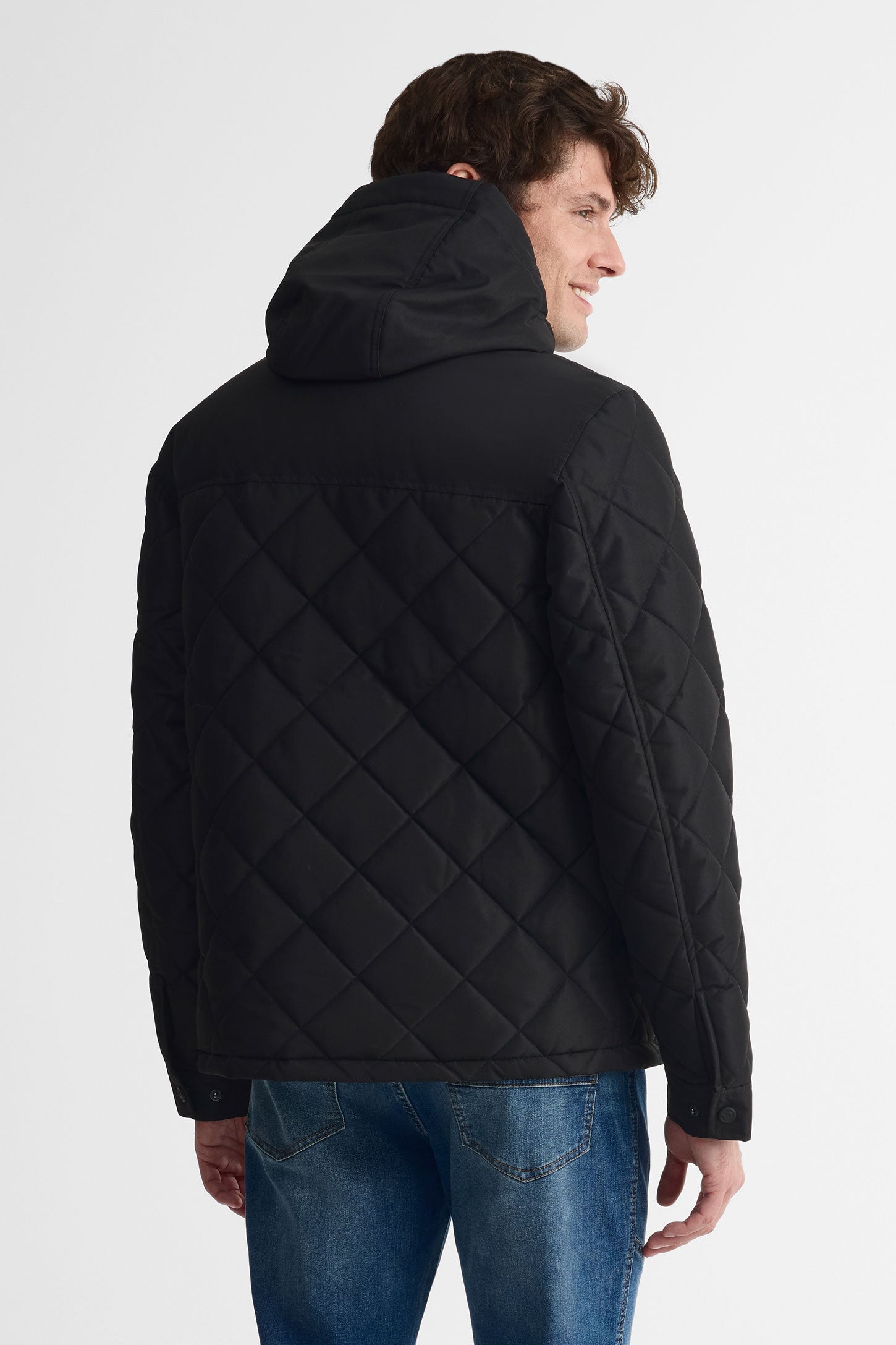 Manteau isolé soft fake down - Homme && NOIR