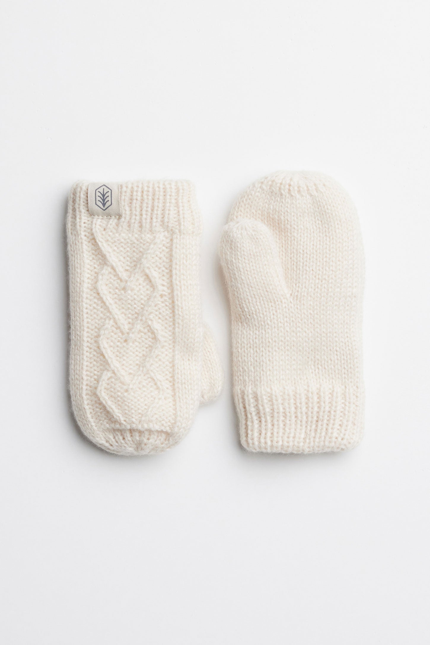 Mitaines tricot câble doublées, 2T-3T - Bébé fille && OATMEAL
