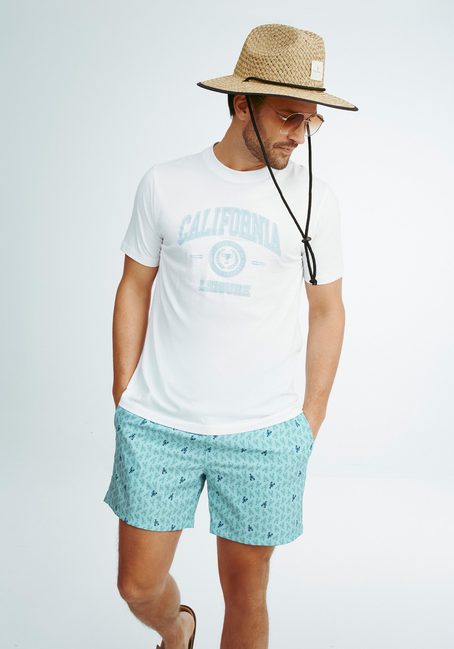 Short maillot de bain extensible - Homme && AQUA/MULTI