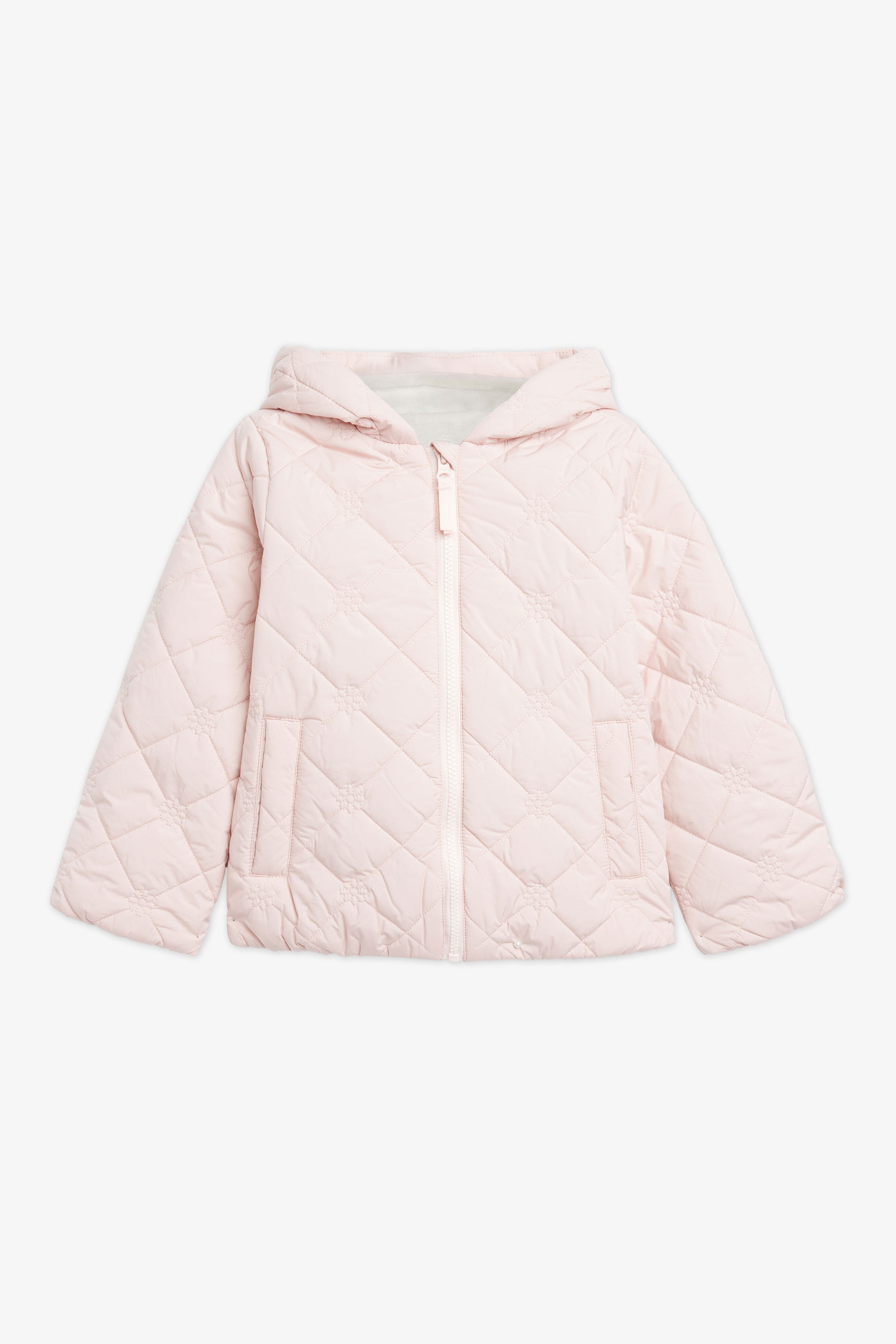 Manteau matelassé fleurs - Bébé fille && ROSE