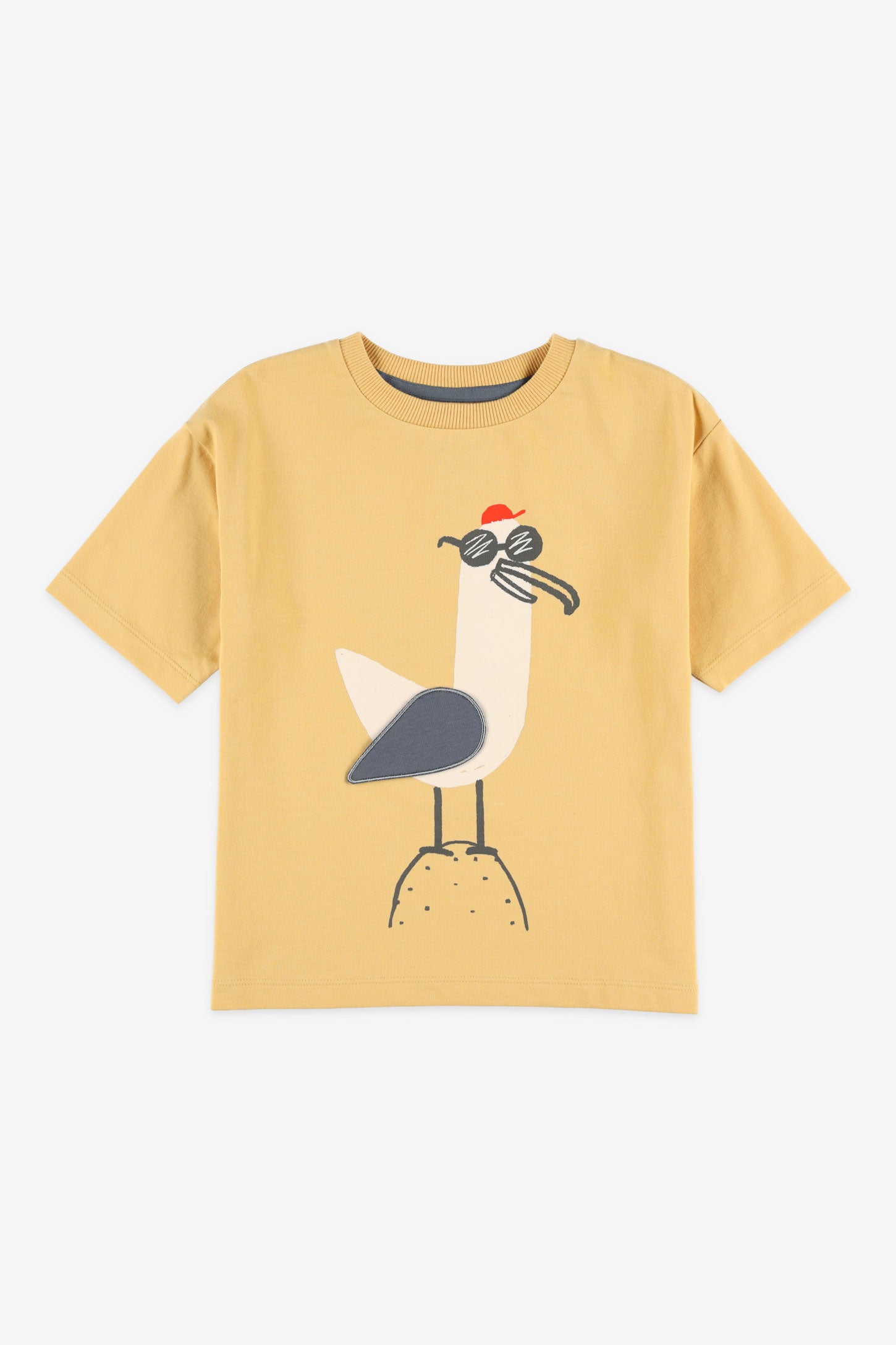 T-shirt col rond imprimé coton - Enfant garçon && JAUNE