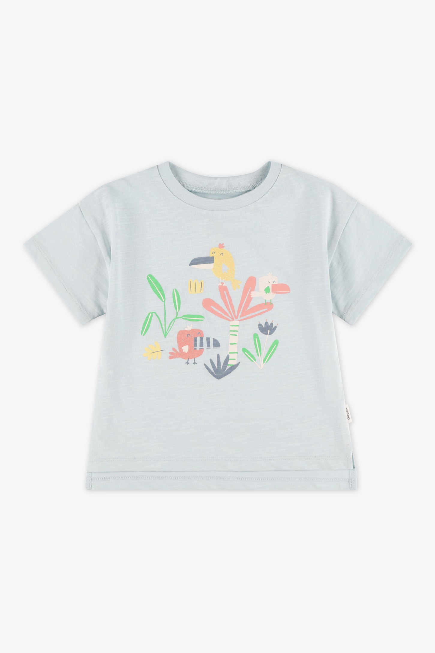 T-shirt col rond imprimé - Bébé fille && BLEU