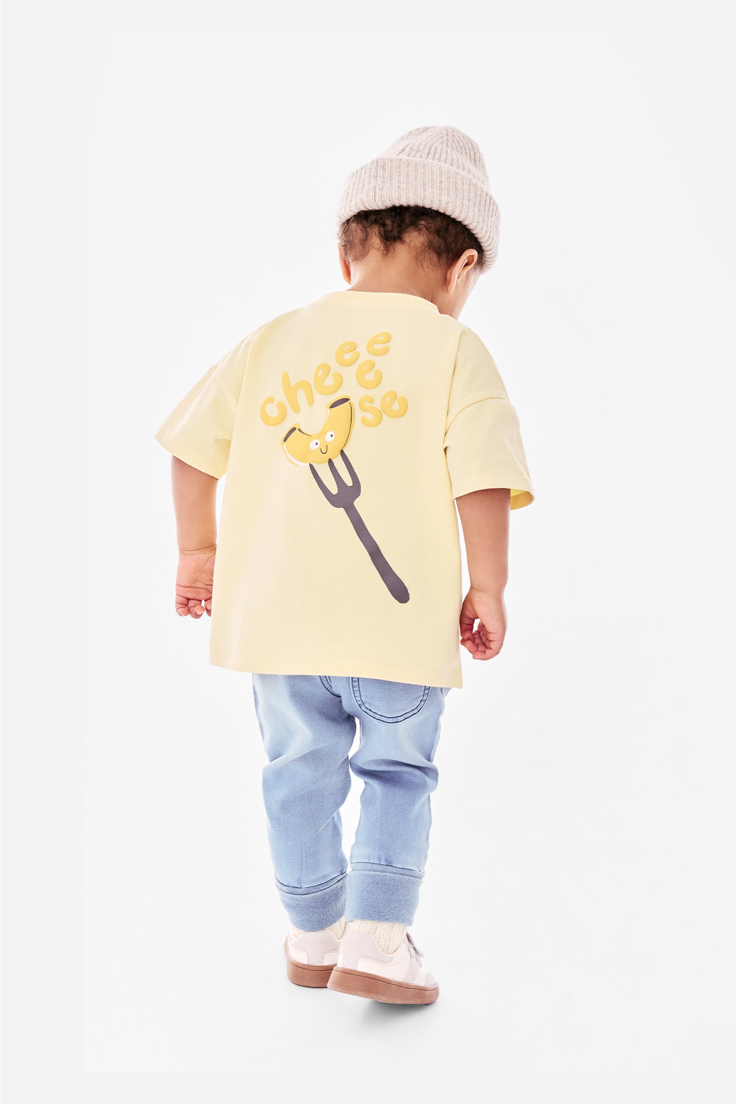 T-shirt col rond en coton - Bébé garçon && JAUNE