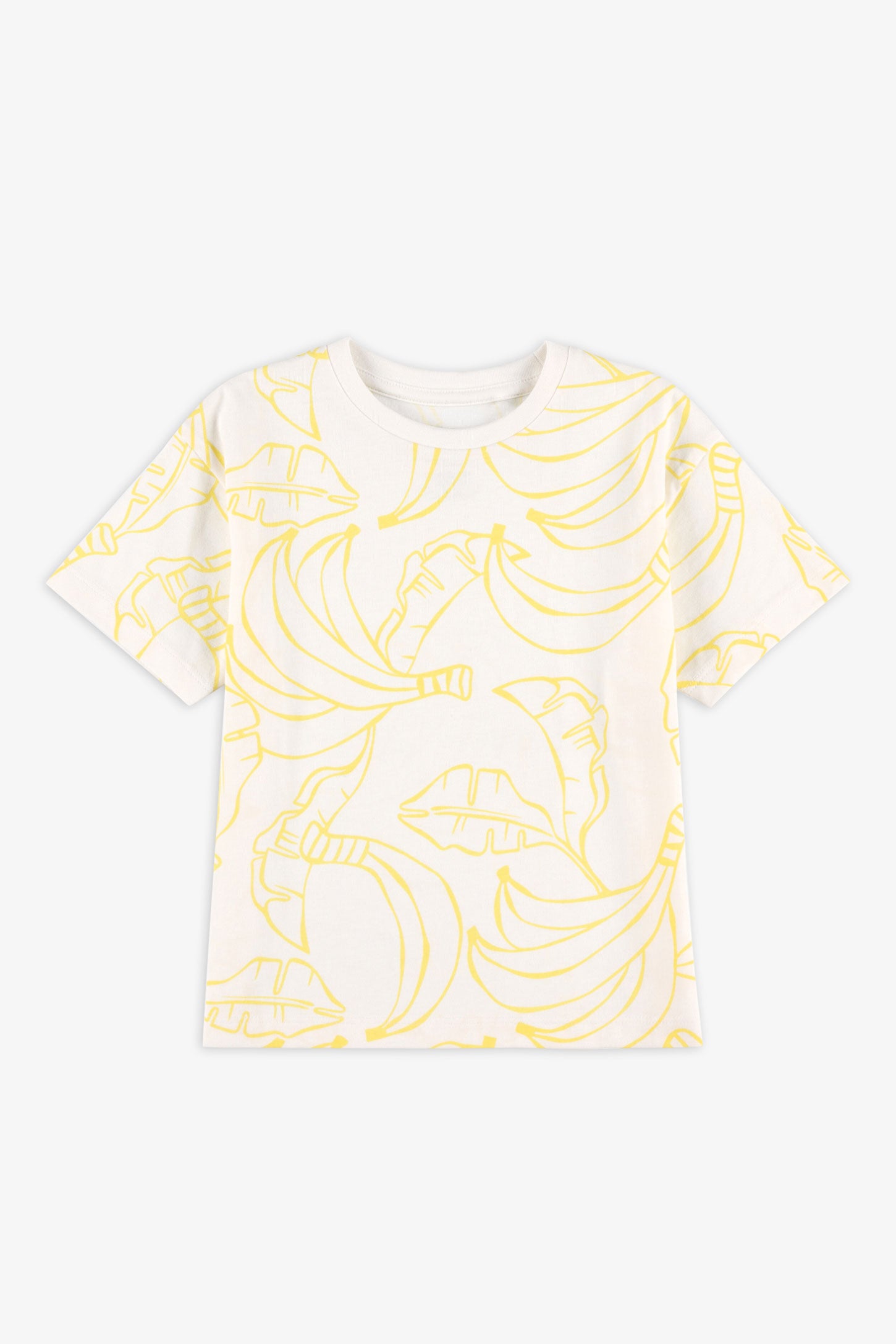 T-shirt col rond coton, 2/20$ - Enfant fille && BLANC MULTI