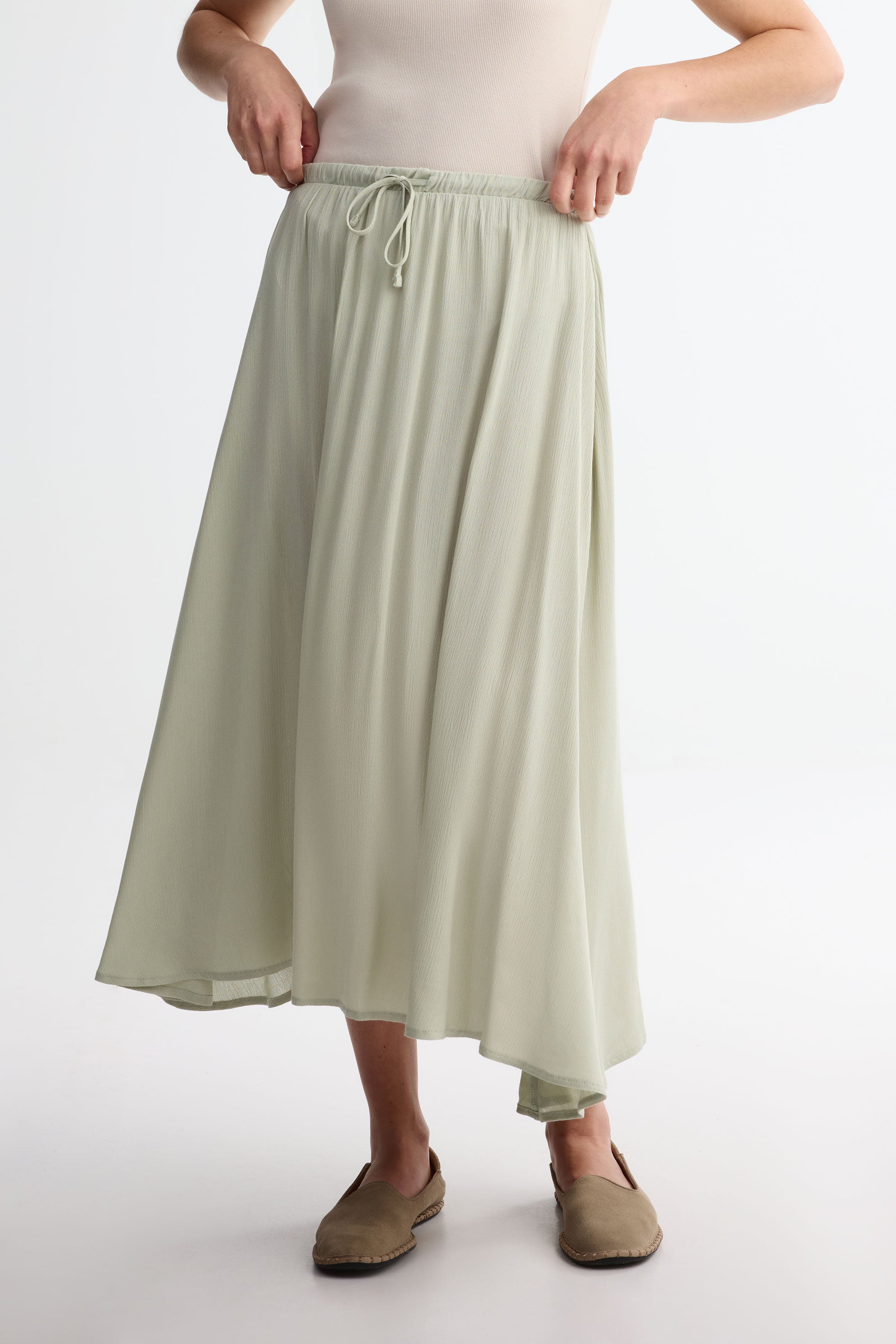 Jupe longue taille haute - Femme && VERT