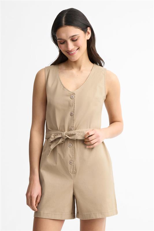 Combi-short coton - Femme && BEIGE