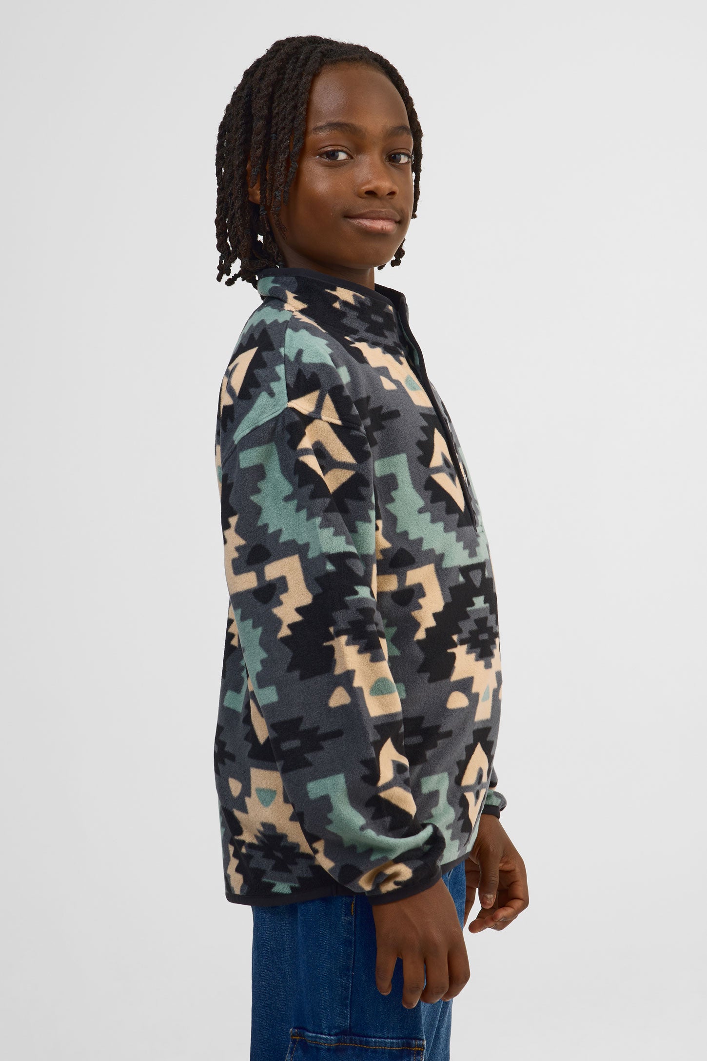 Chandail ouaté color block - Ado garçon && CHARBON/MULTI