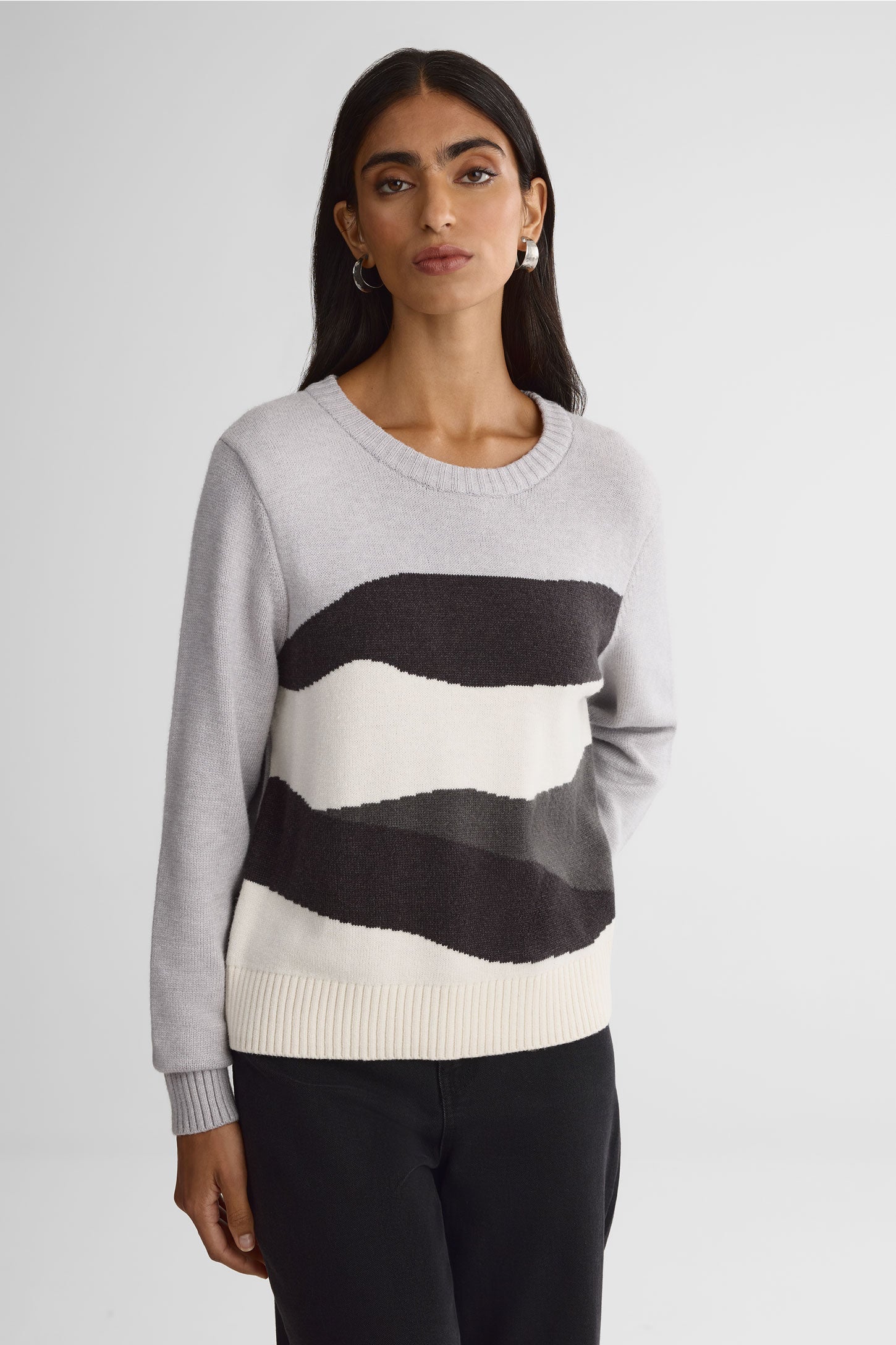 Chandail tricot - Femme && GRIS MULTI