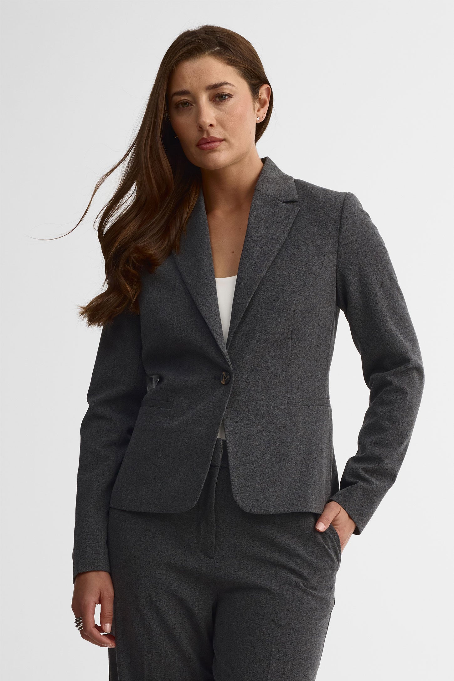 Veston ajusté – Femme && CHARBON MIXTE