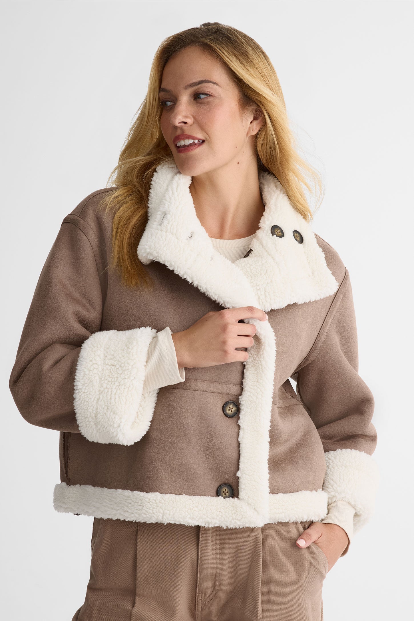 MUSEUM GARMENTS - Reversible Shearling Jacket Marron foncé MUSEUM GARMENTS - Reversible Shearling Jacket Marron foncé