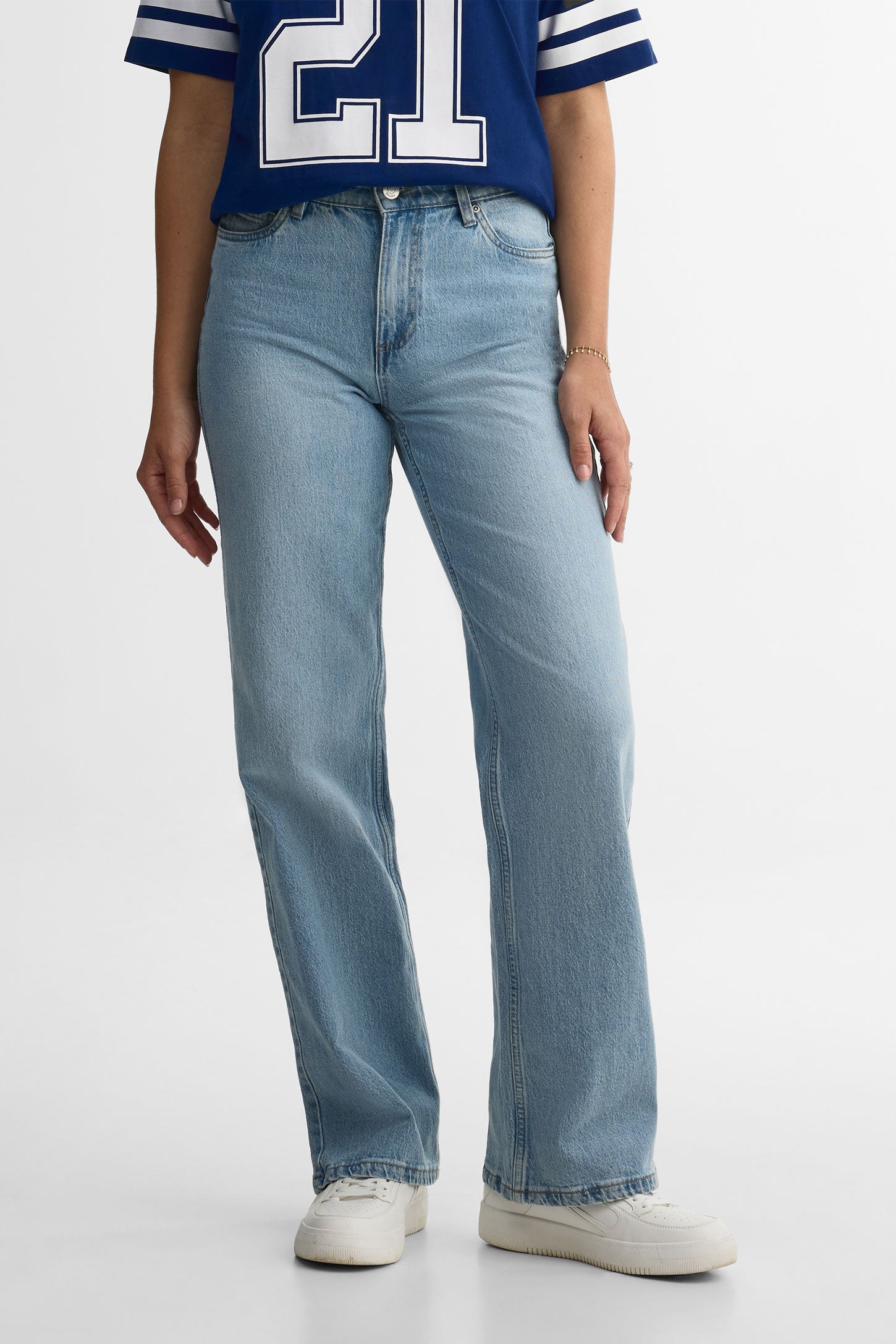Jeans jambe droite - Femme && DENIM PALE