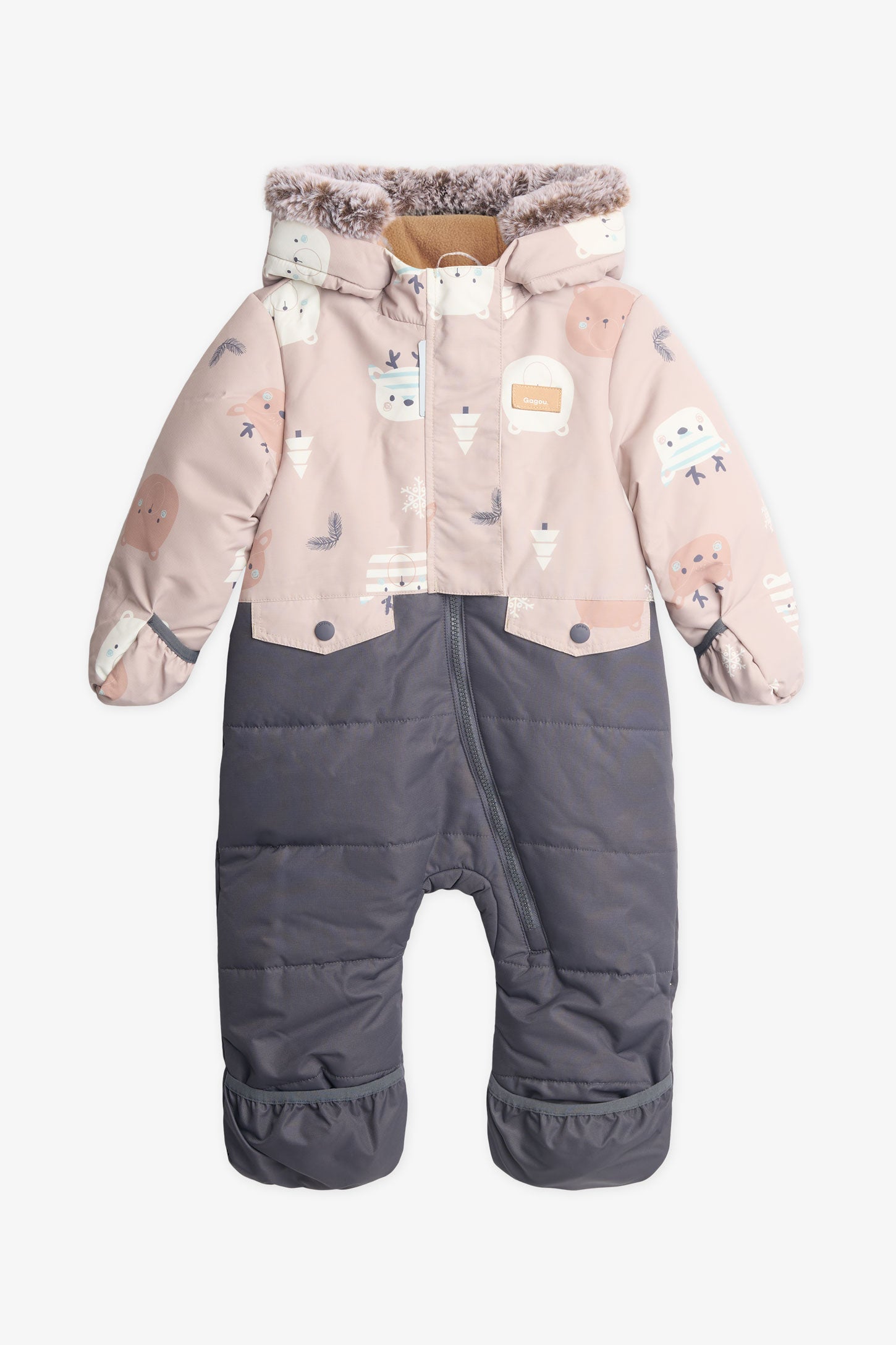 Habit de neige 1 pièce doublé polaire - Bébé garçon && TAUPE MULTI