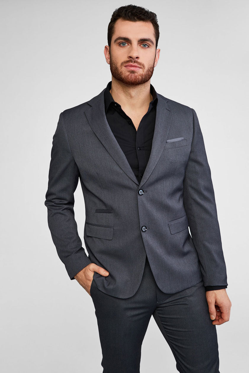 Veston coupe moderne ajustée - Homme && GRIS