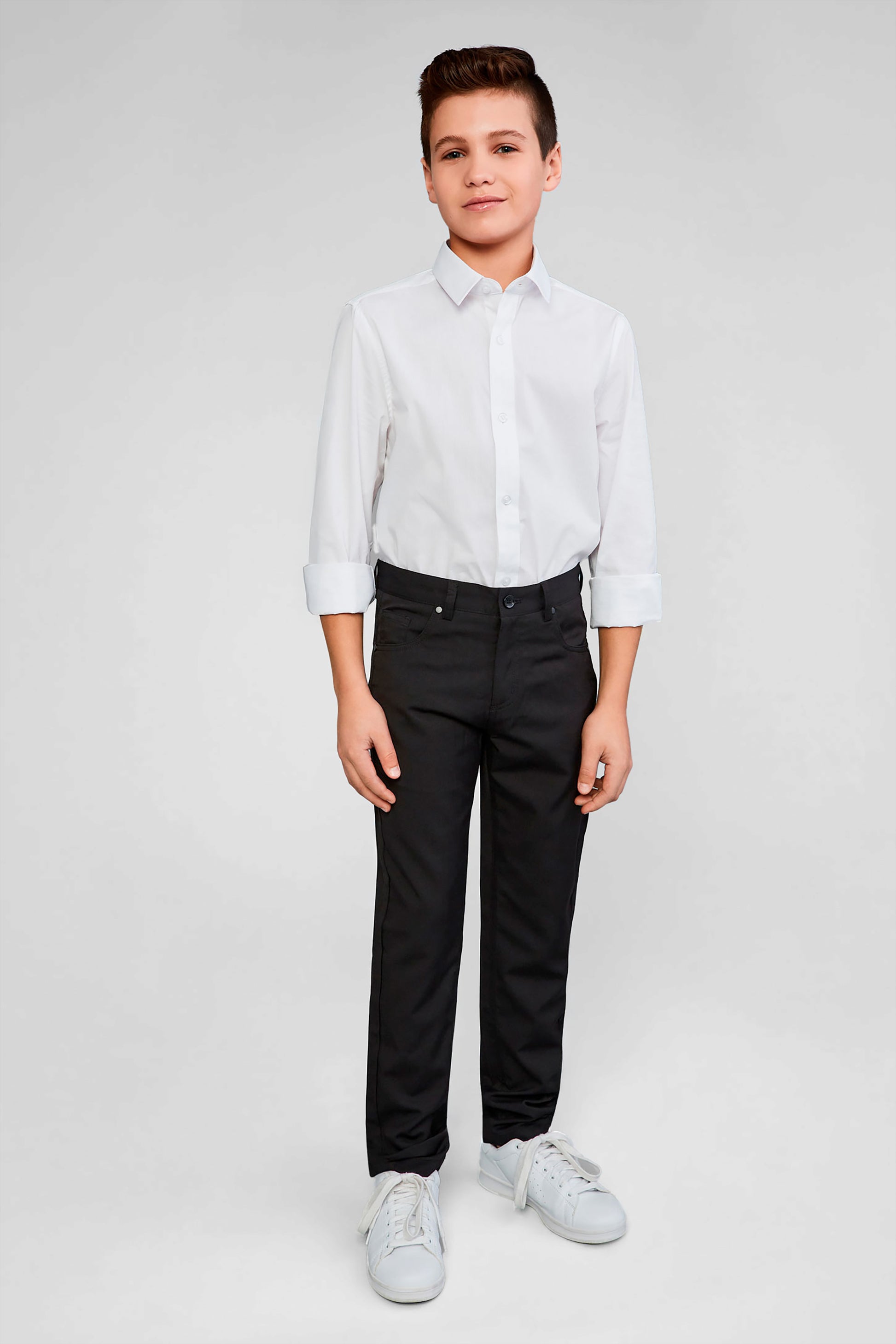 Pantalon habillé coupe moderne - Ado garçon - Aubainerie && NOIR