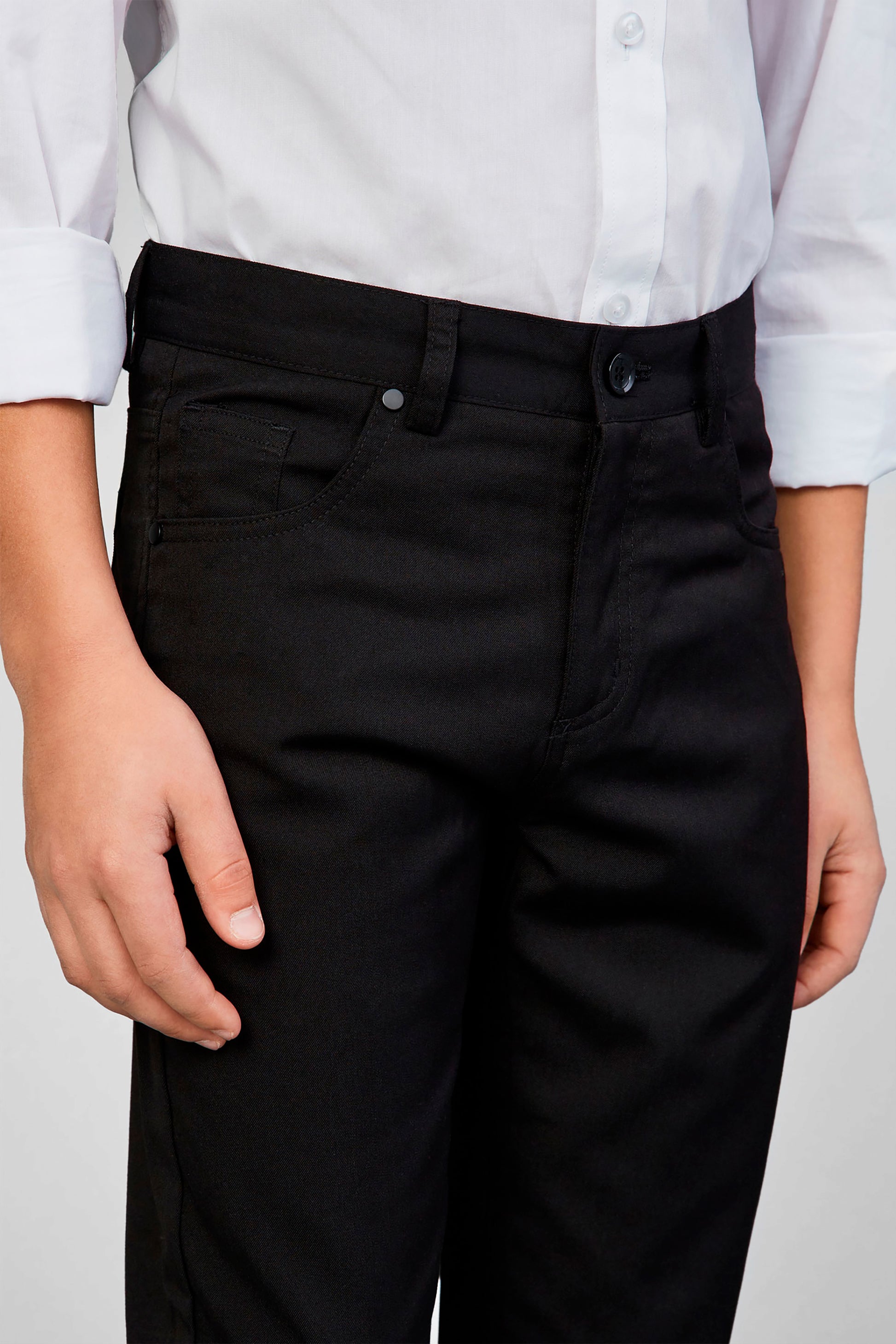 Pantalon habillé coupe moderne - Ado garçon - Aubainerie && NOIR