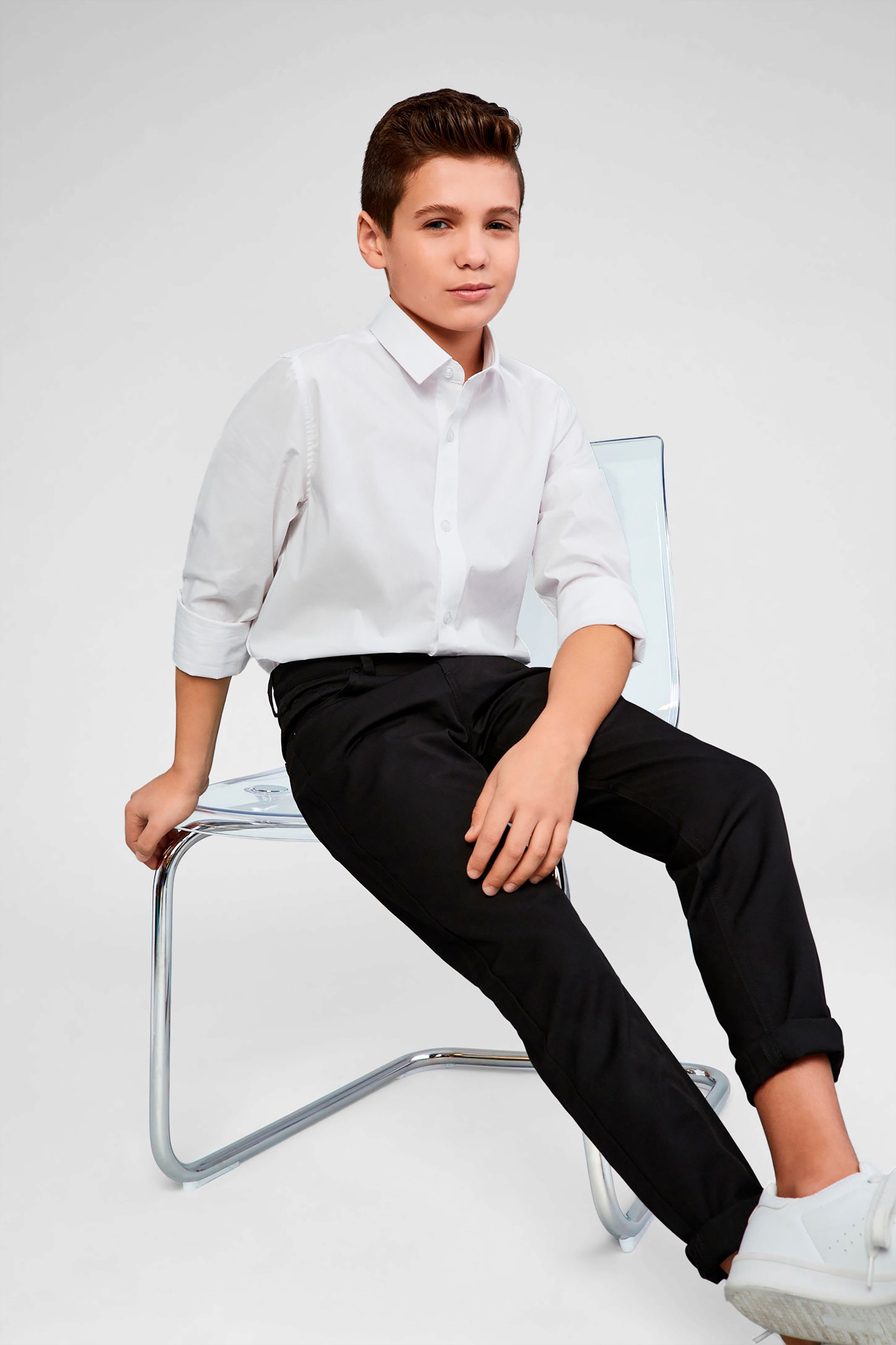 Pantalon habillé coupe moderne - Ado garçon - Aubainerie && NOIR